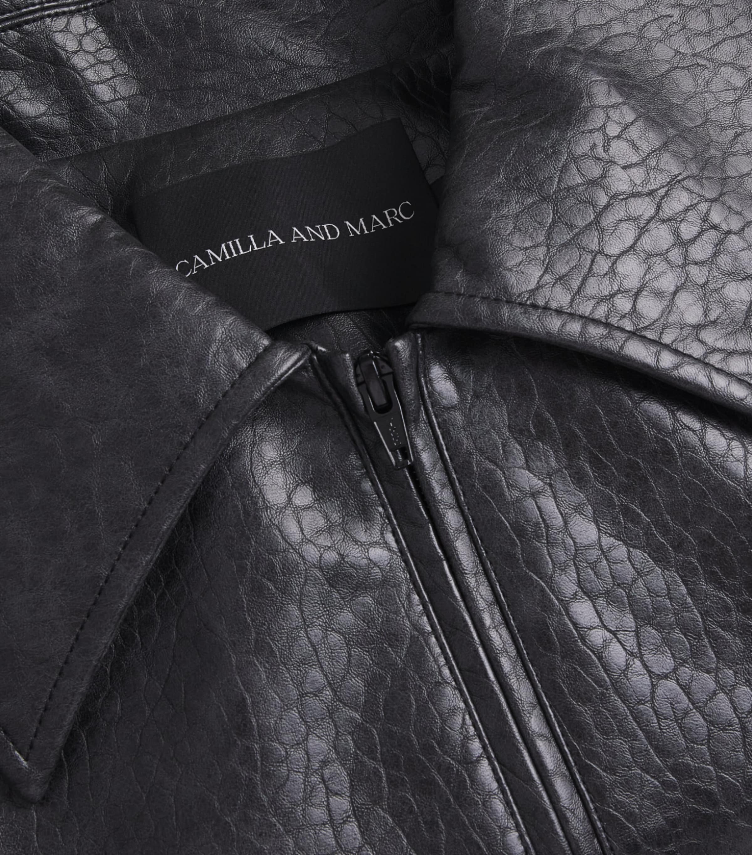 CAMILLA AND MARC Womens Faux Leather Oreno Jacket Charcoal Image 6