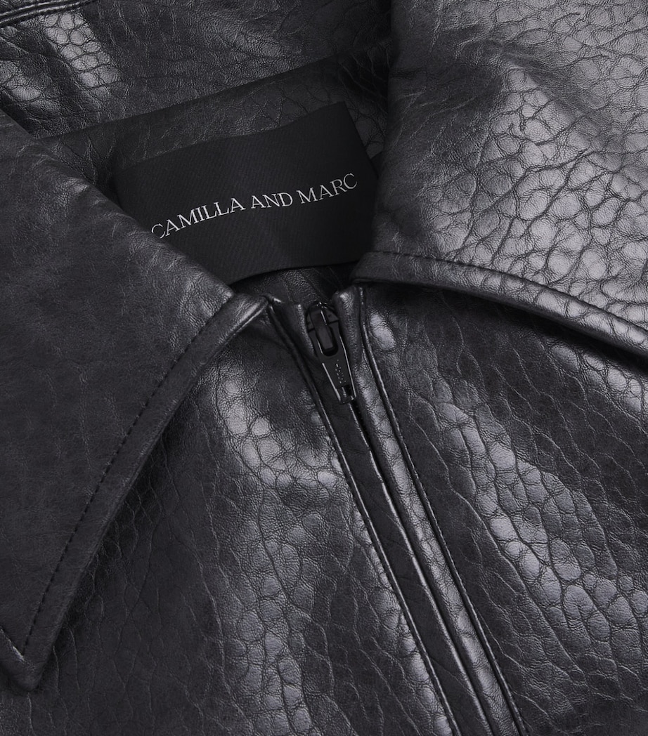 CAMILLA AND MARC Womens Faux Leather Oreno Jacket Charcoal Image 6