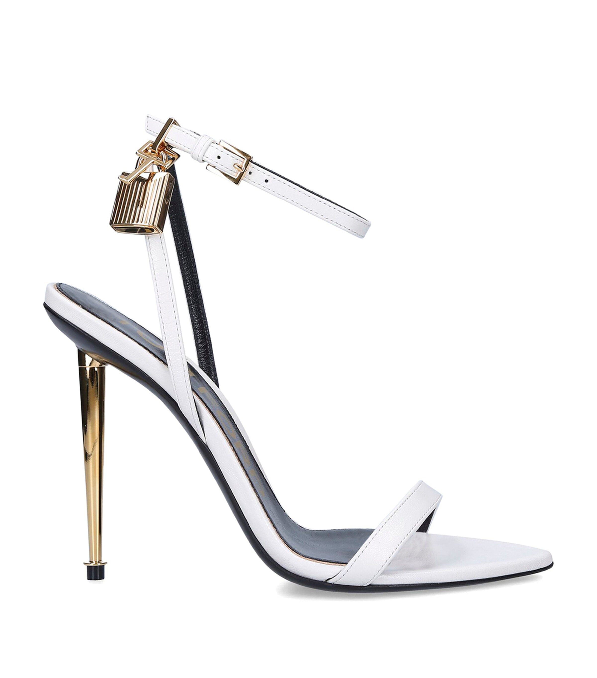 Leather Padlock Sandals 105 WHITE Image 3