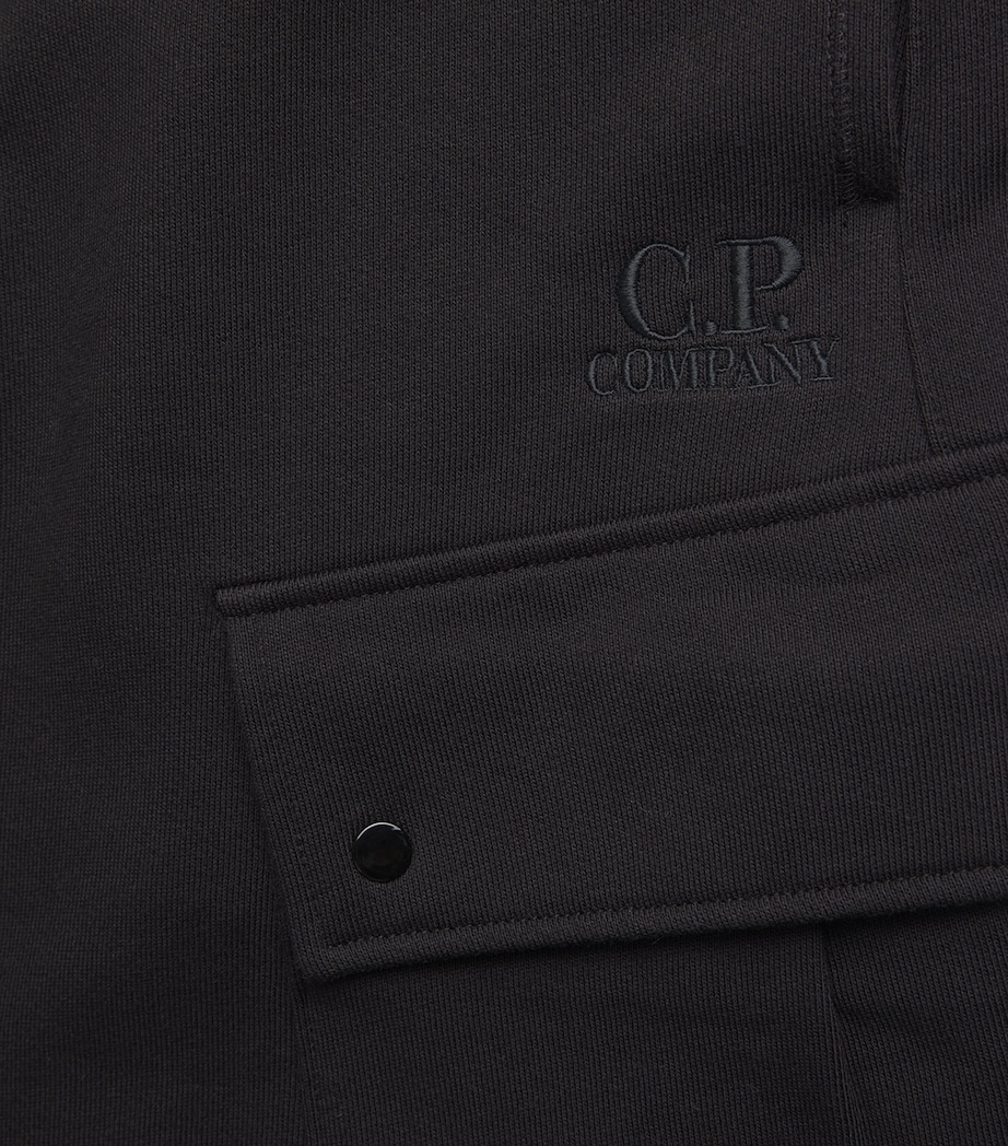Cotton Lens-Detail Cargo Sweatpants 999 BLACK Image 5