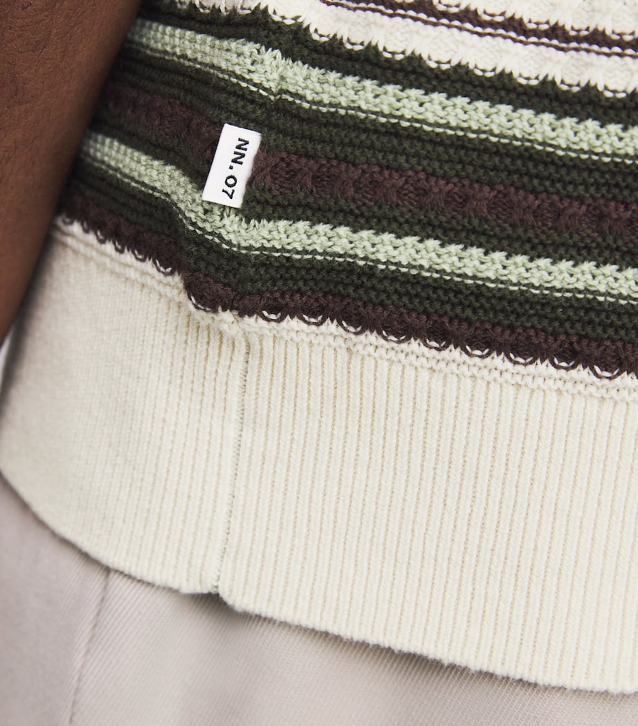 Organic Cotton Nolan Shirt GREEN STRIPE 730 Image 6