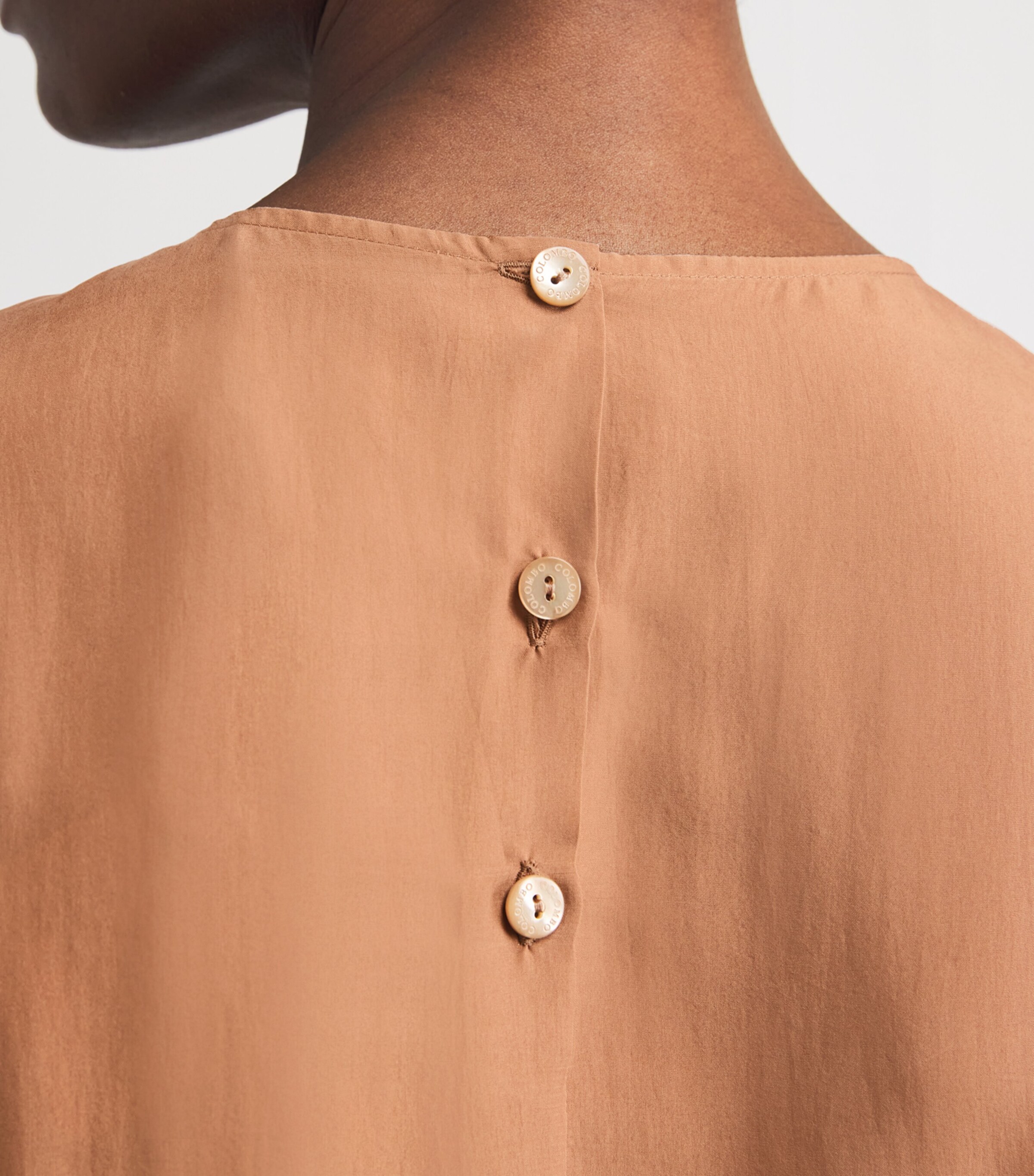 Colombo Womens Silk Belted Midi Dress Brown Image 3