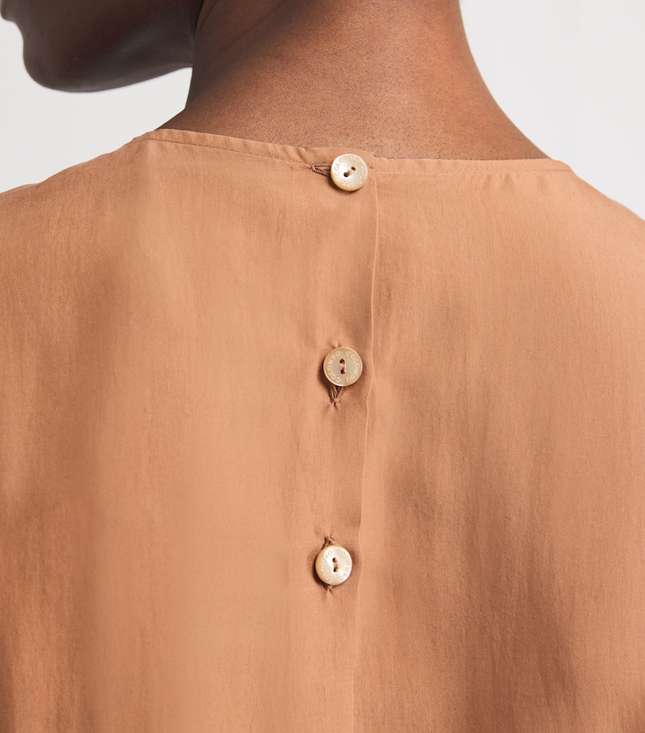 Colombo Womens Silk Belted Midi Dress Brown Image 3