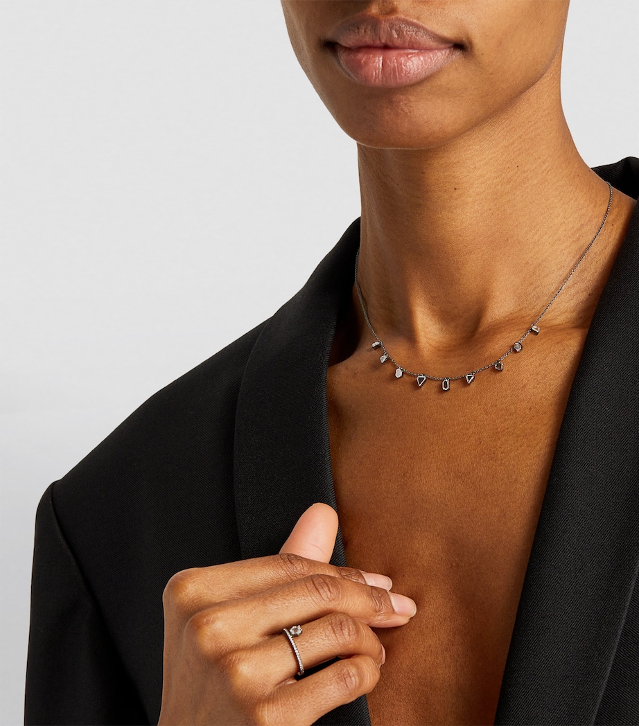 Eva Fehren Blackened White Gold and Diamond Prism Necklace Black Gold Image 4