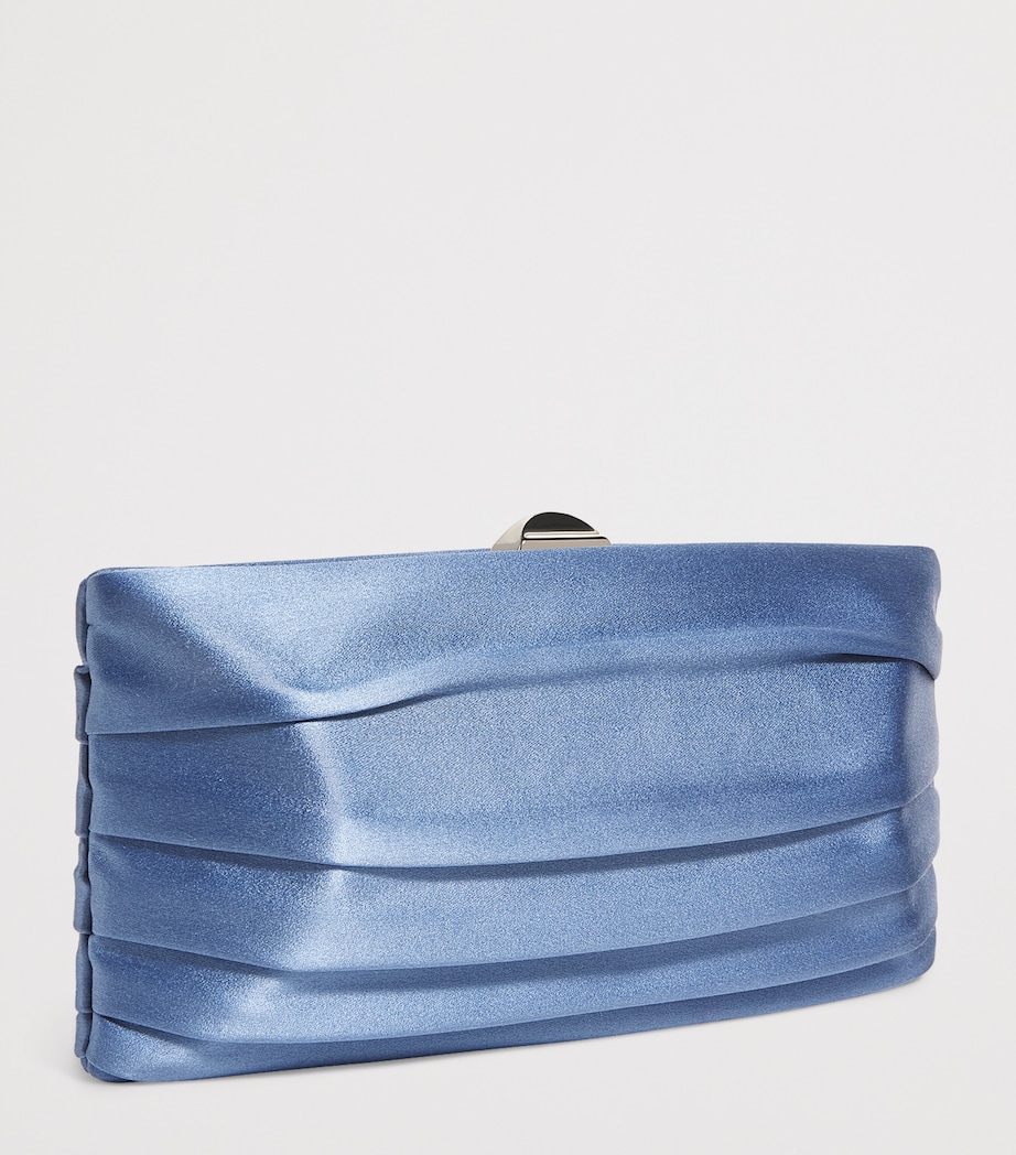 Satin Plissé Clutch Bag 0335 PERIWINKLE Image 3