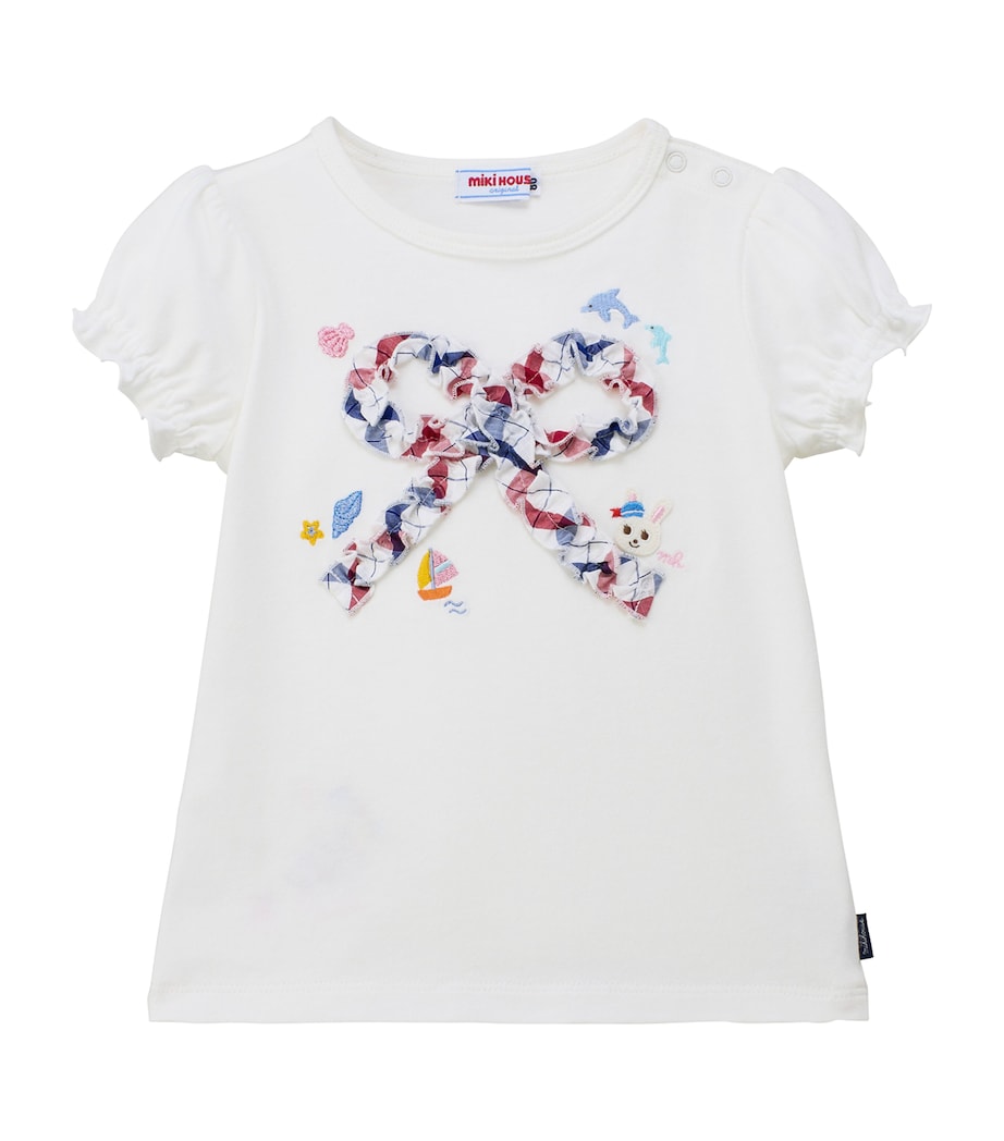 Miki House Cotton Ruffled-Bow T-Shirt (2-9 Years) Image 1