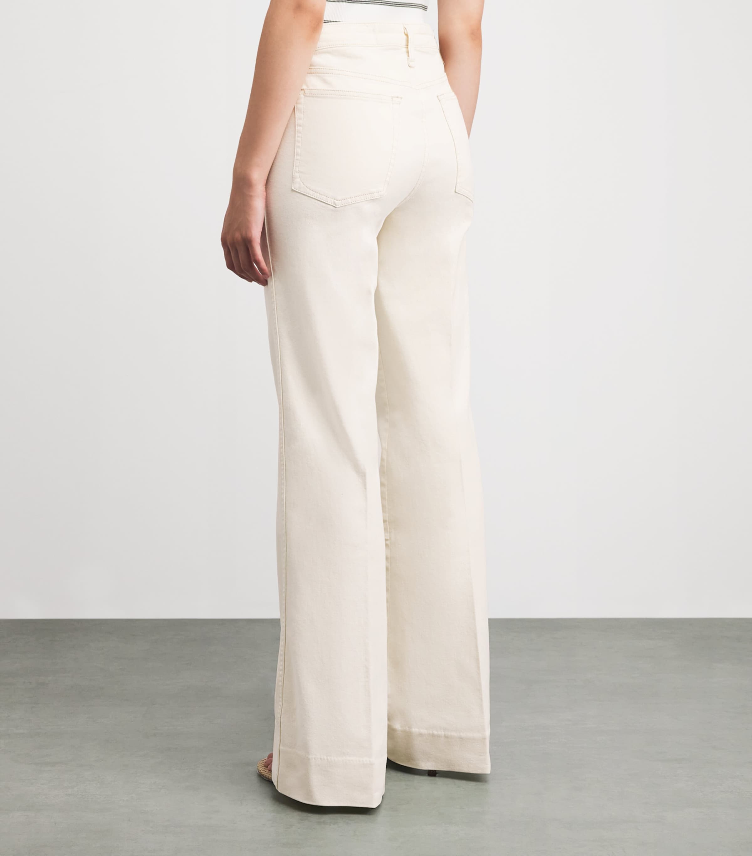 Rag & Bone Womens Ruby Flared Jeans Ecru Image 5