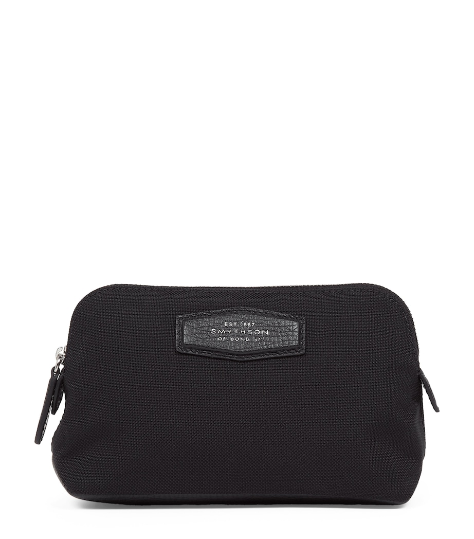 Smythson Small Canvas Wash Bag Black Image 1