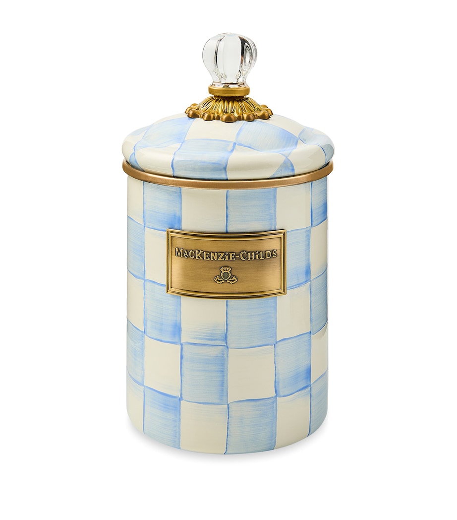 MacKenzie-Childs Medium Sky Check Cannister (21.5cm) Blue Image 1