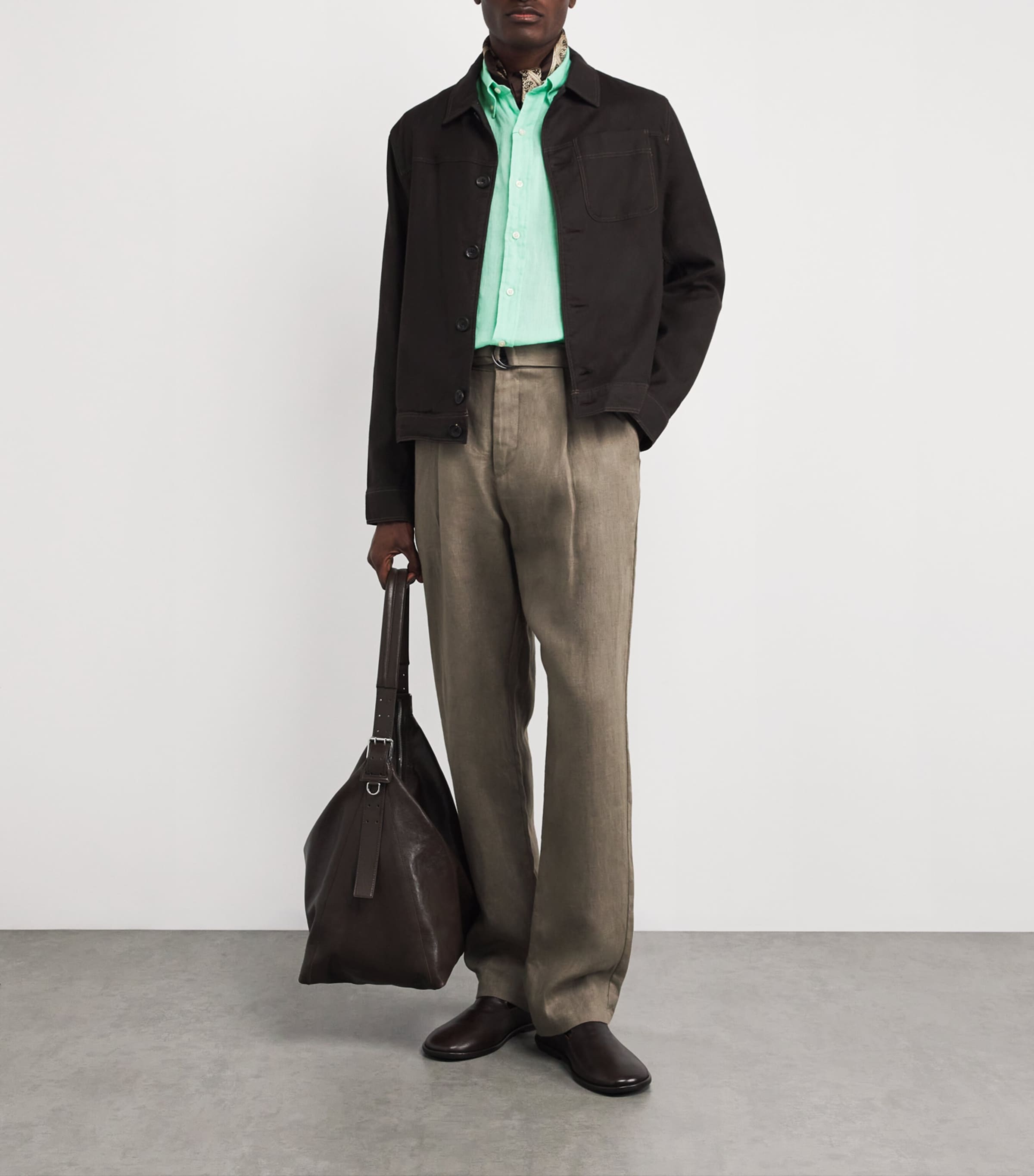 Polo Ralph Lauren Mens Linen Custom Fit Shirt Blue Image 2