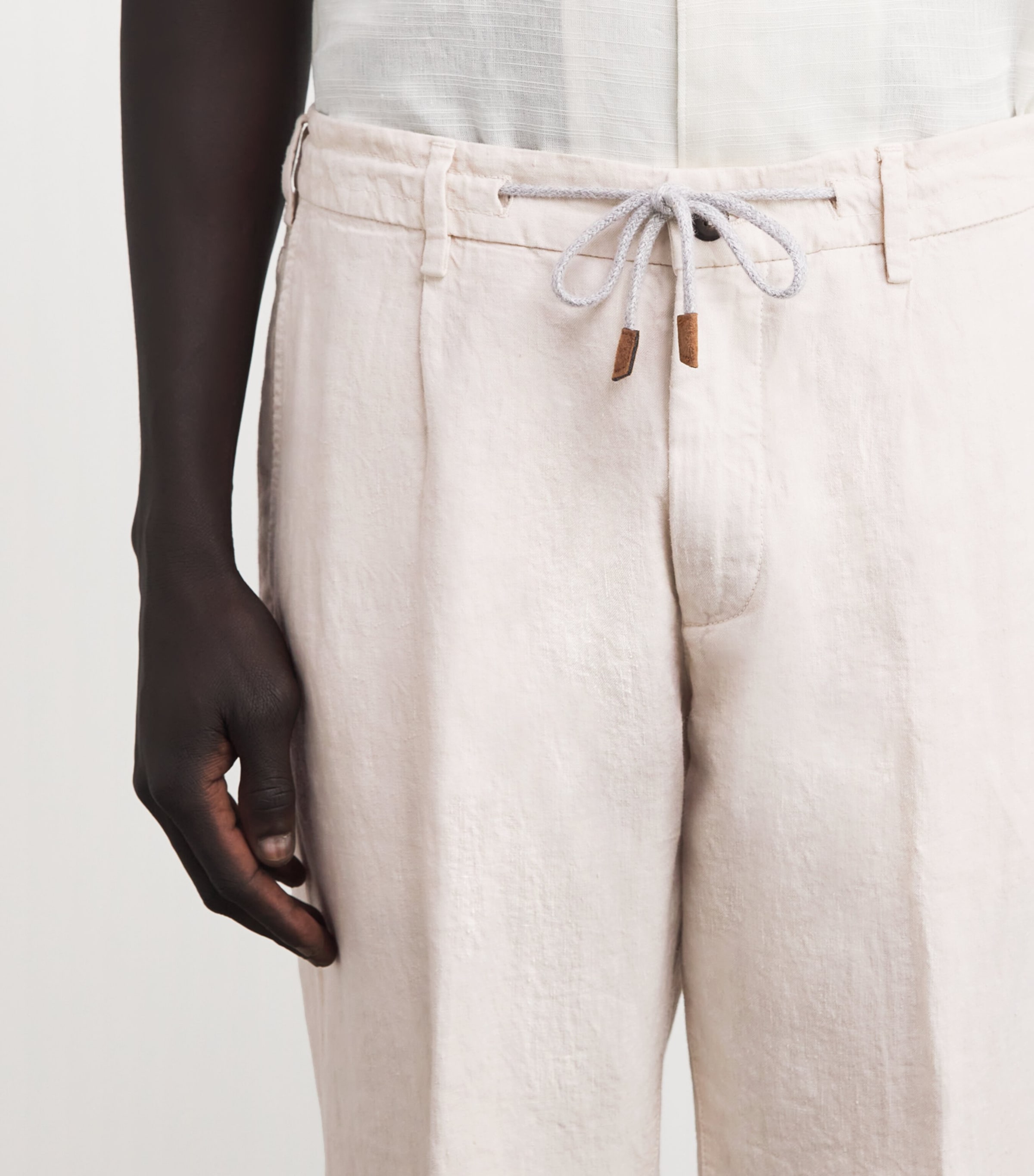 Linen Drawstring-Detail Trousers SABBIA Image 6