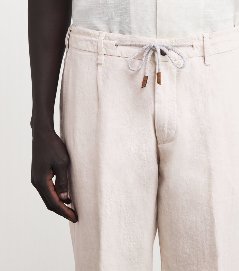 Linen Drawstring-Detail Trousers SABBIA Image 6