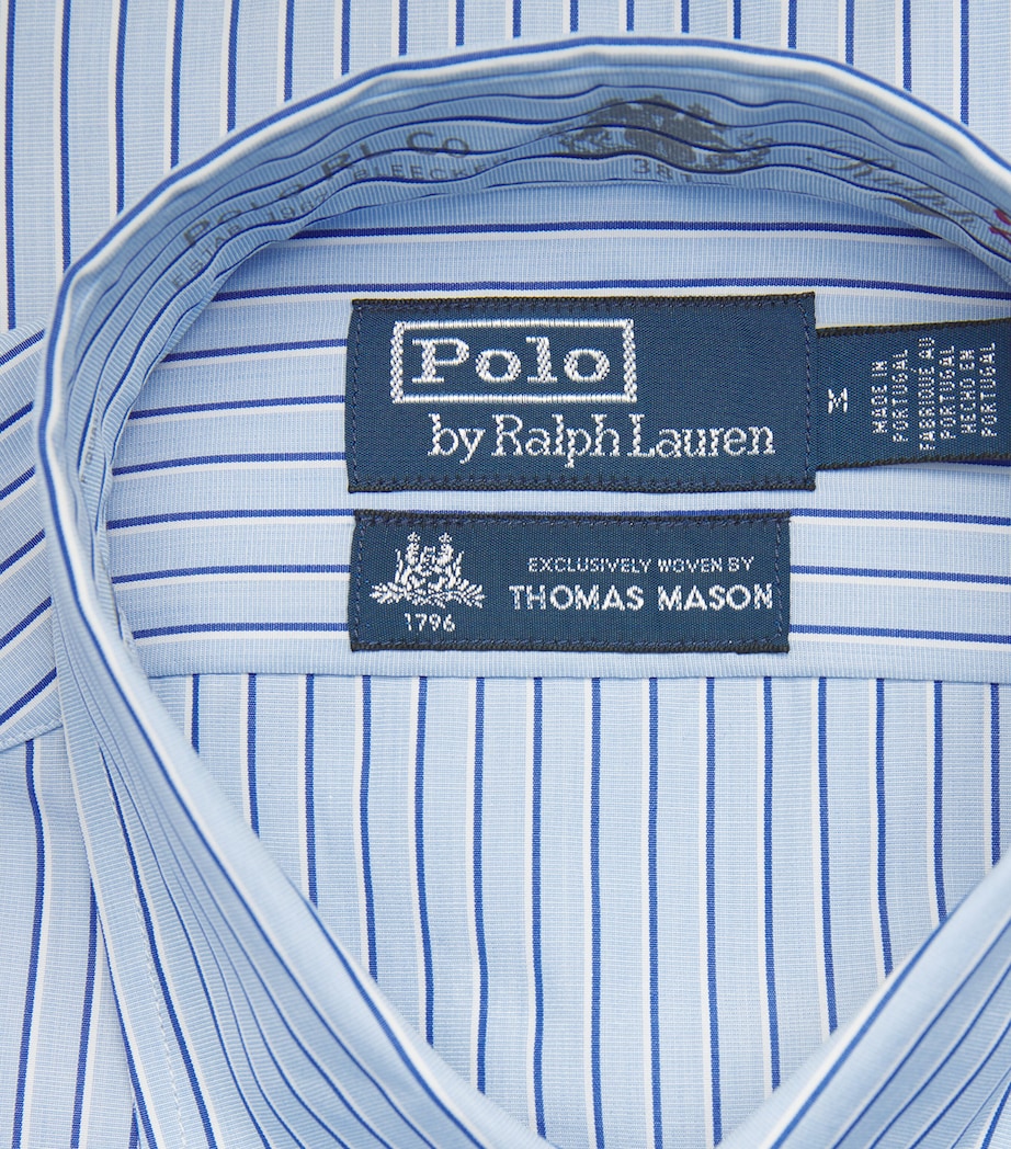 x Thomas Mason Cotton Regent Stripe Shirt BLUE Image 5