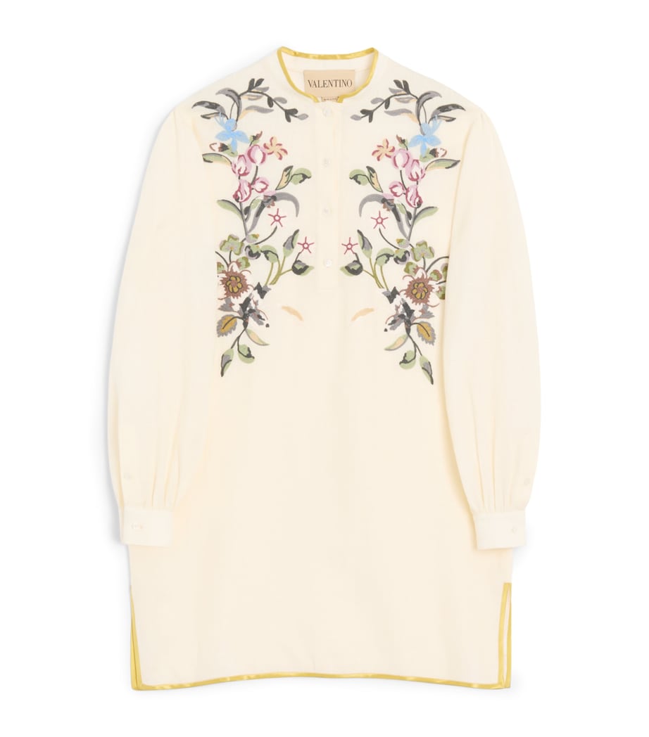 Valentino Womens Linen Embroidered Mini Dress Image 1