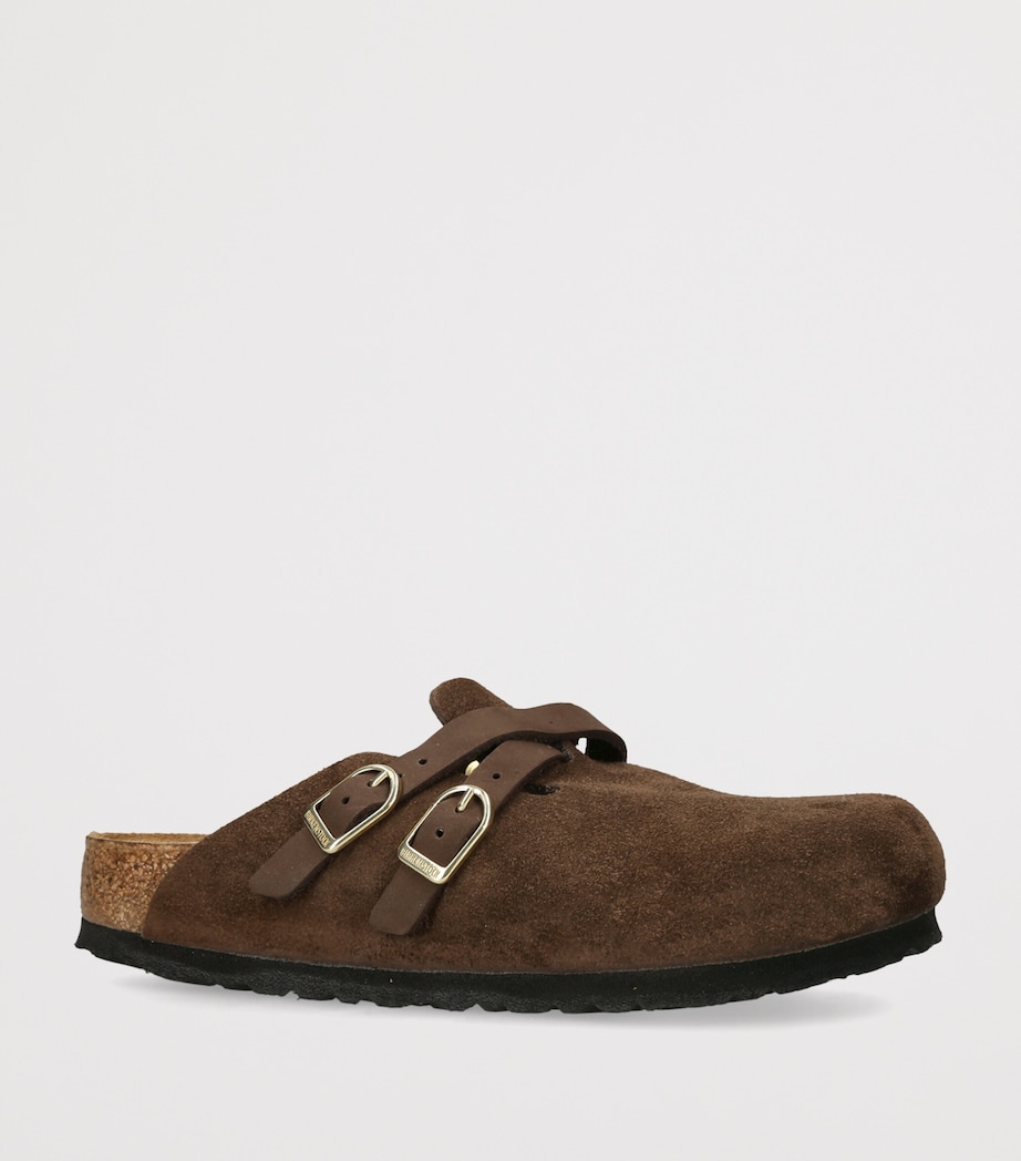 Birkenstock Suede Blair Clogs (Regular Fit) Dark Brown Image 2