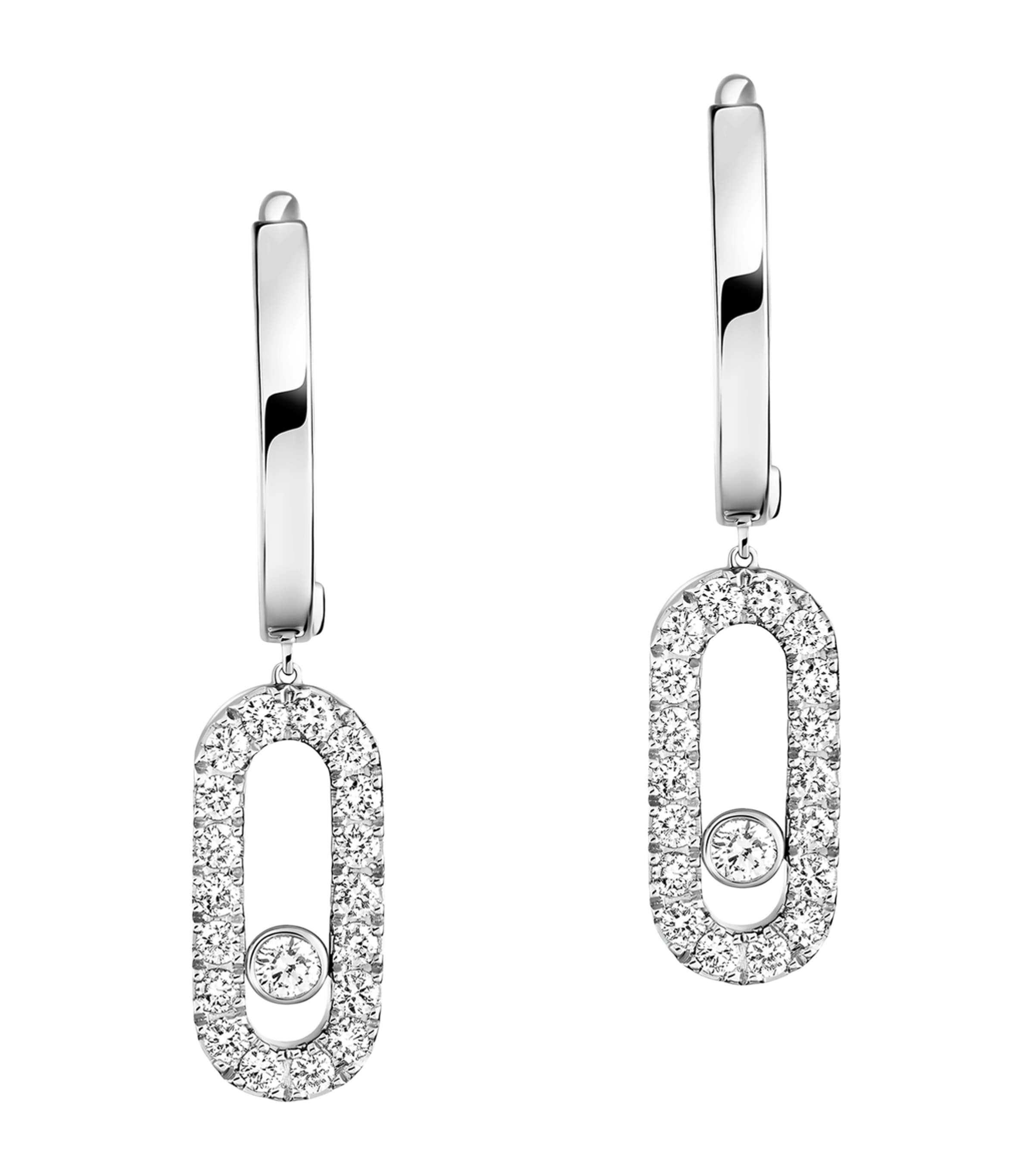 Messika Move Uno White Gold and Diamond Drop Earrings (0.19ct) White Gold Image 1
