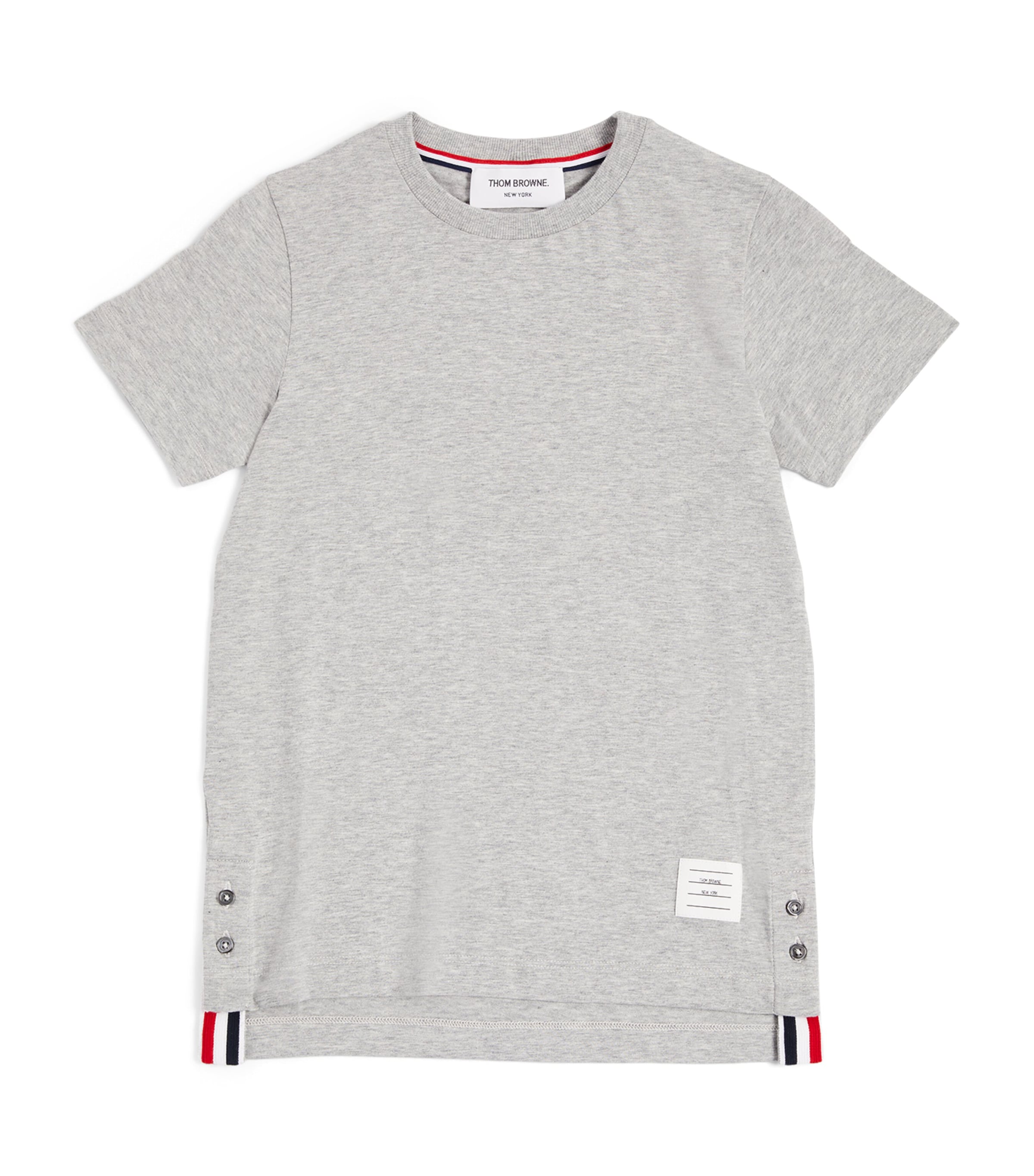 Shop Thom Browne Tricolour T-shirt In Grey