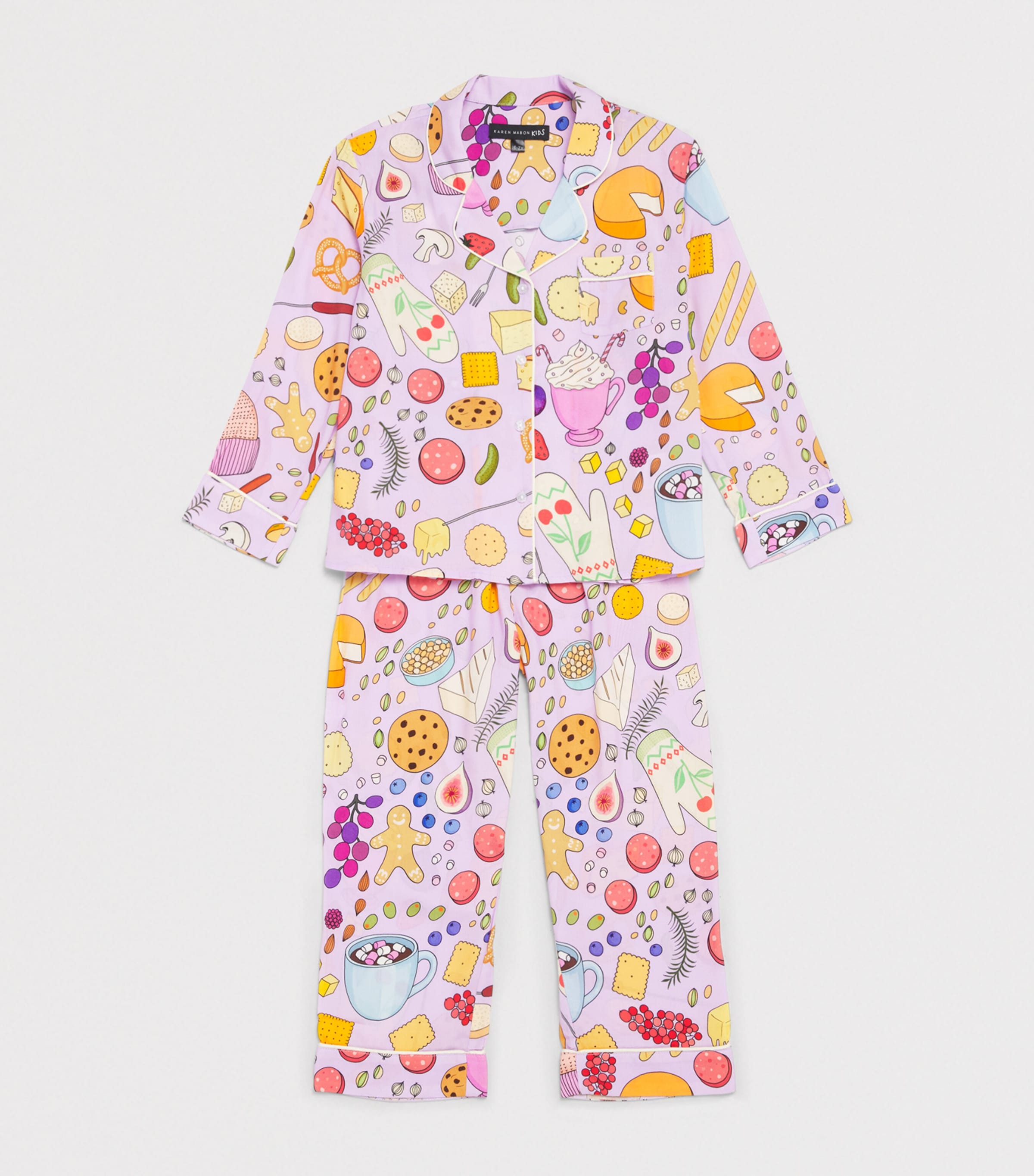 KAREN MABON KIDS Charcuterie Print Pyjama Set (2-13 Years) Purple Image 3