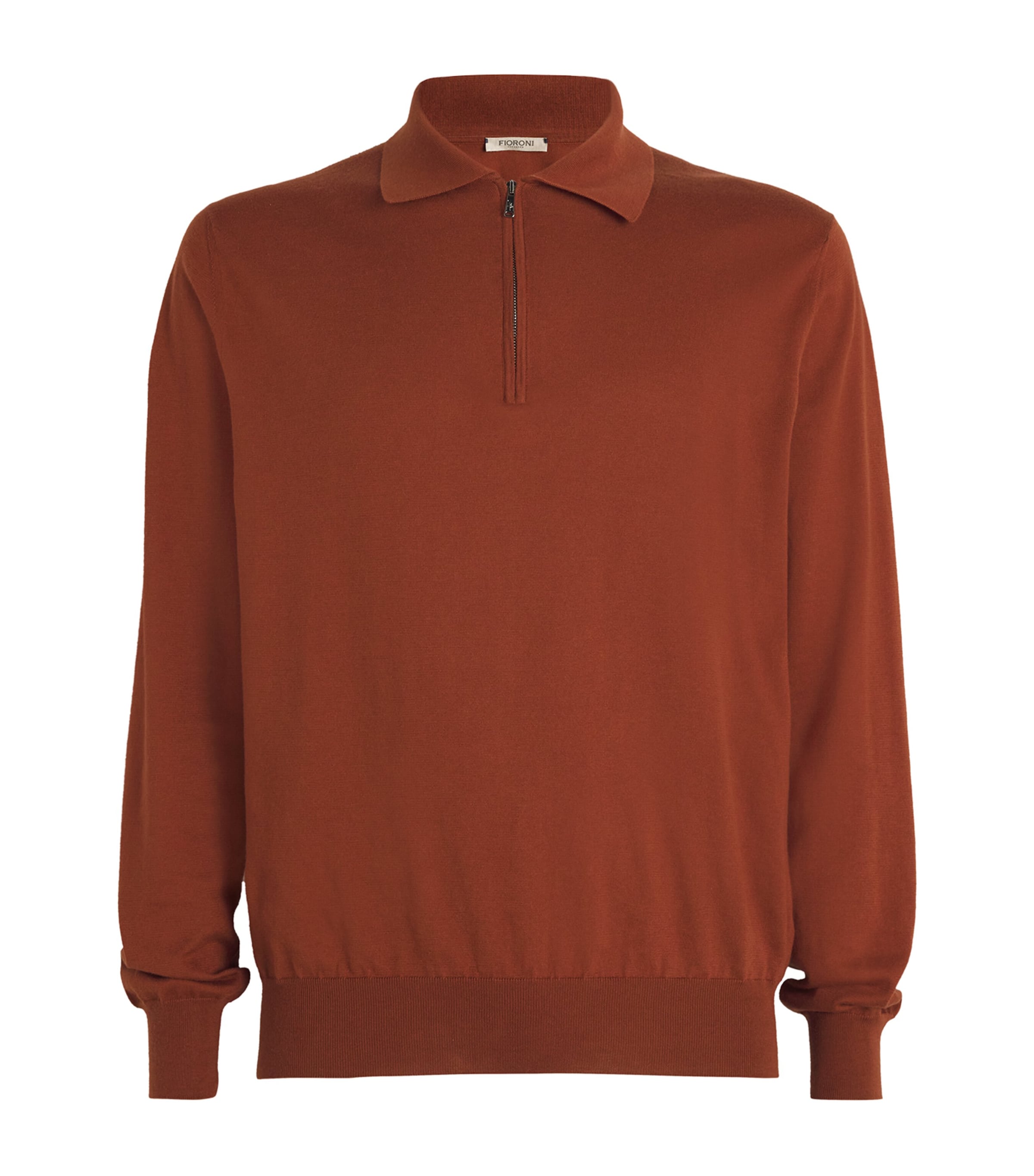 Fioroni Cashmere Cotton-cashmere Polo Sweater In Red