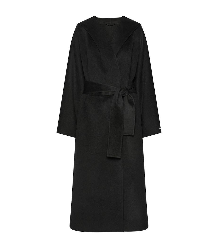 Marella Womens Virgin Wool Wrap Coat Black Image 1