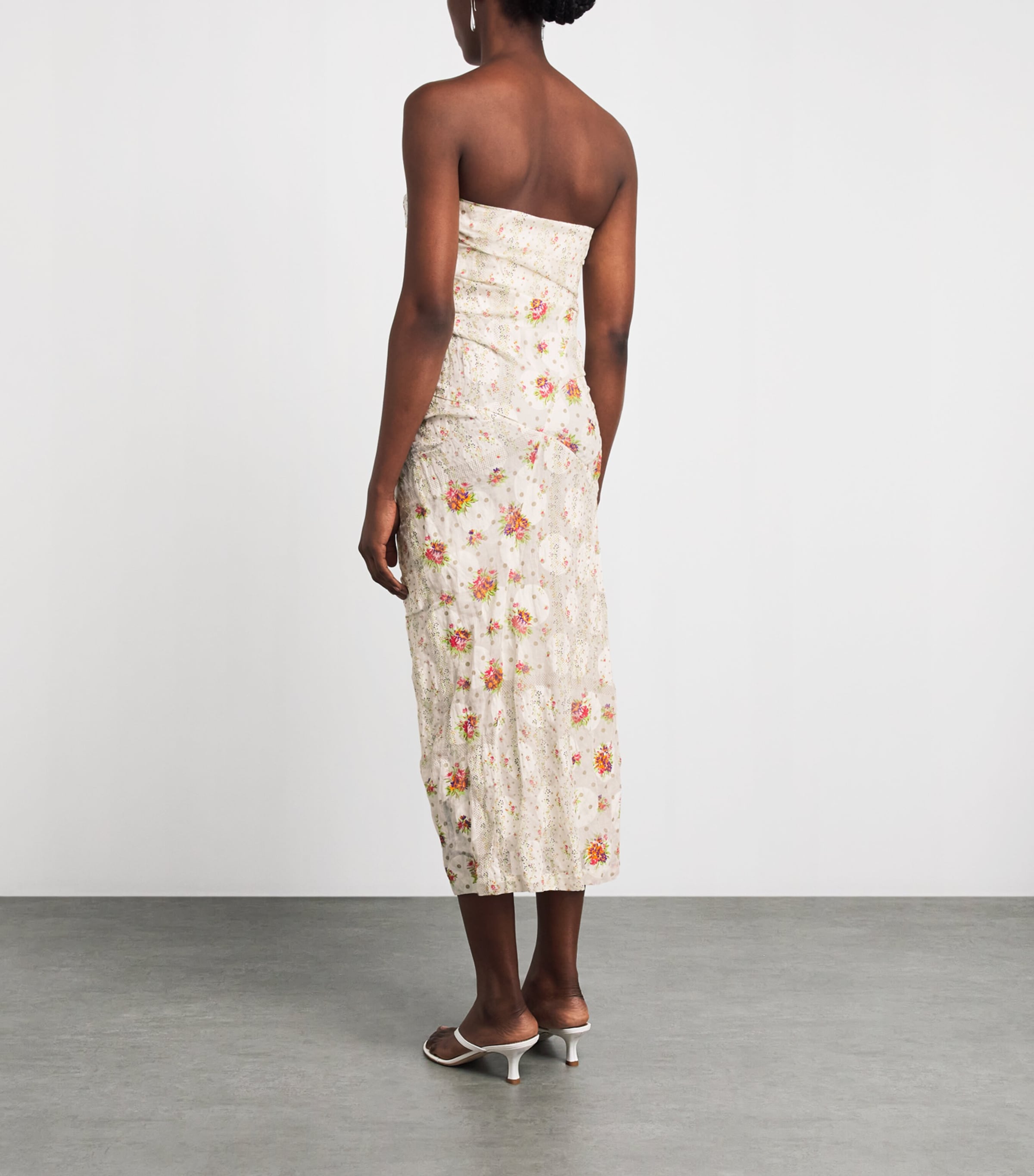 Tory Burch Womens Strapless Floral Midi Dress Multi Floral Image 5