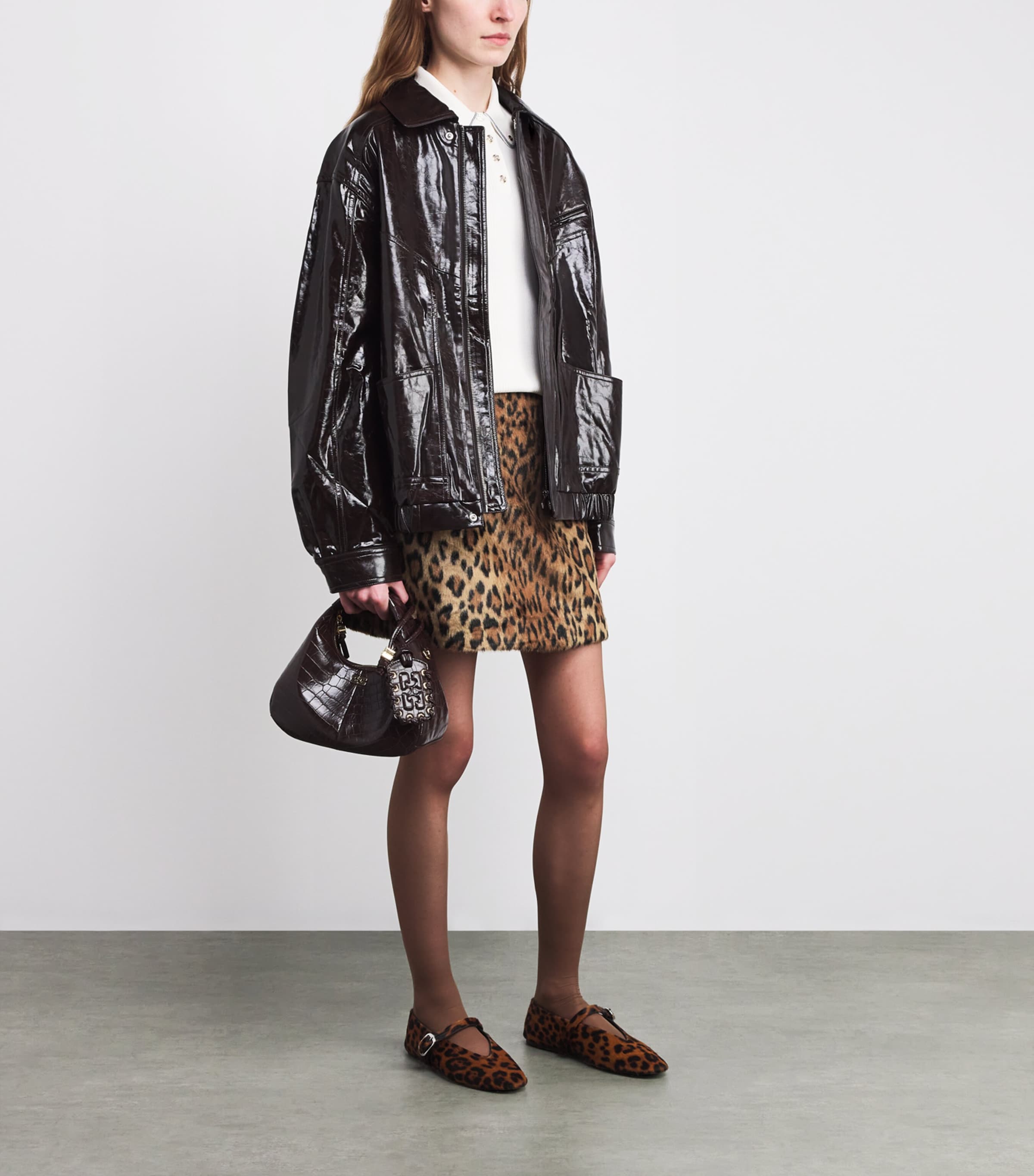 Leopard Print Mini Skirt BIG LEOPARD PRINT Image 2