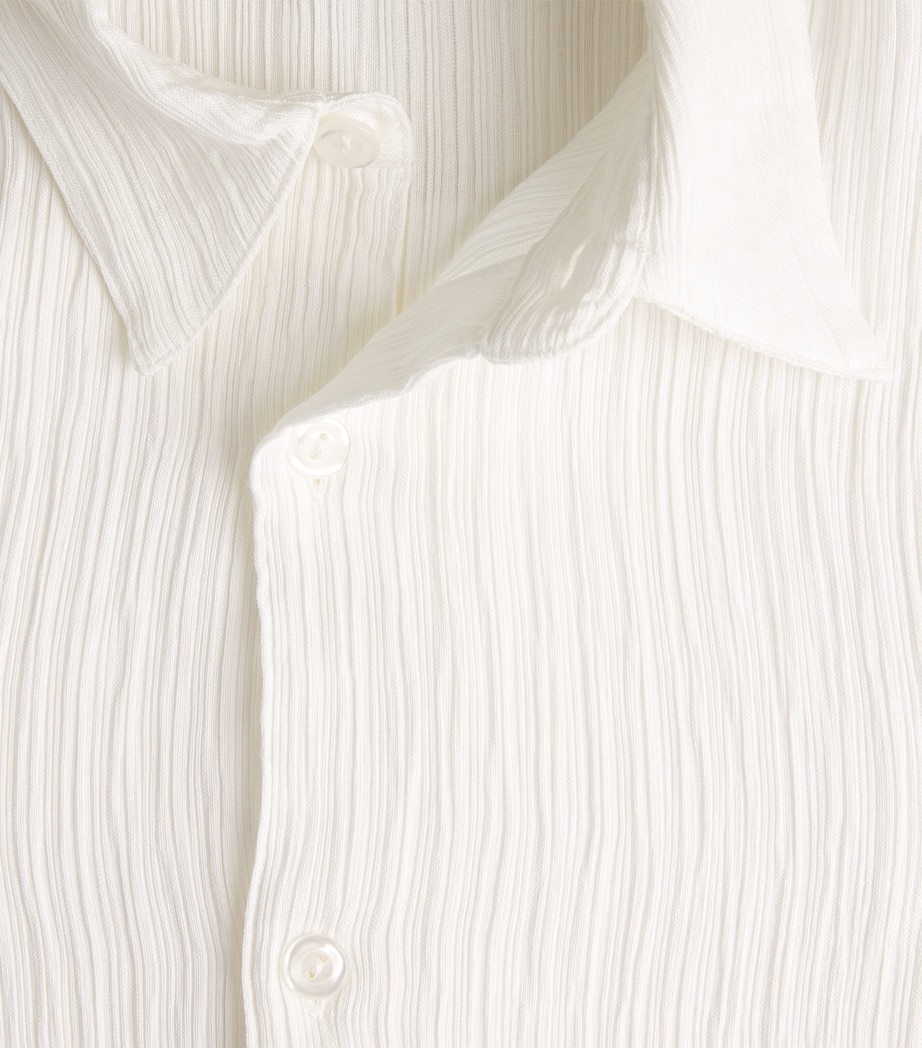 Sandro Paris Mens Loose Fit Crinkle Shirt White Image 6