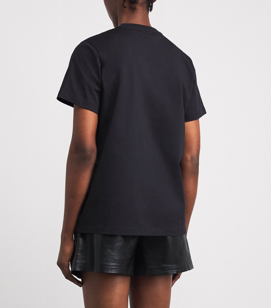 GANNI Womens Organic Cotton Logo T-Shirt Phantom Image 5