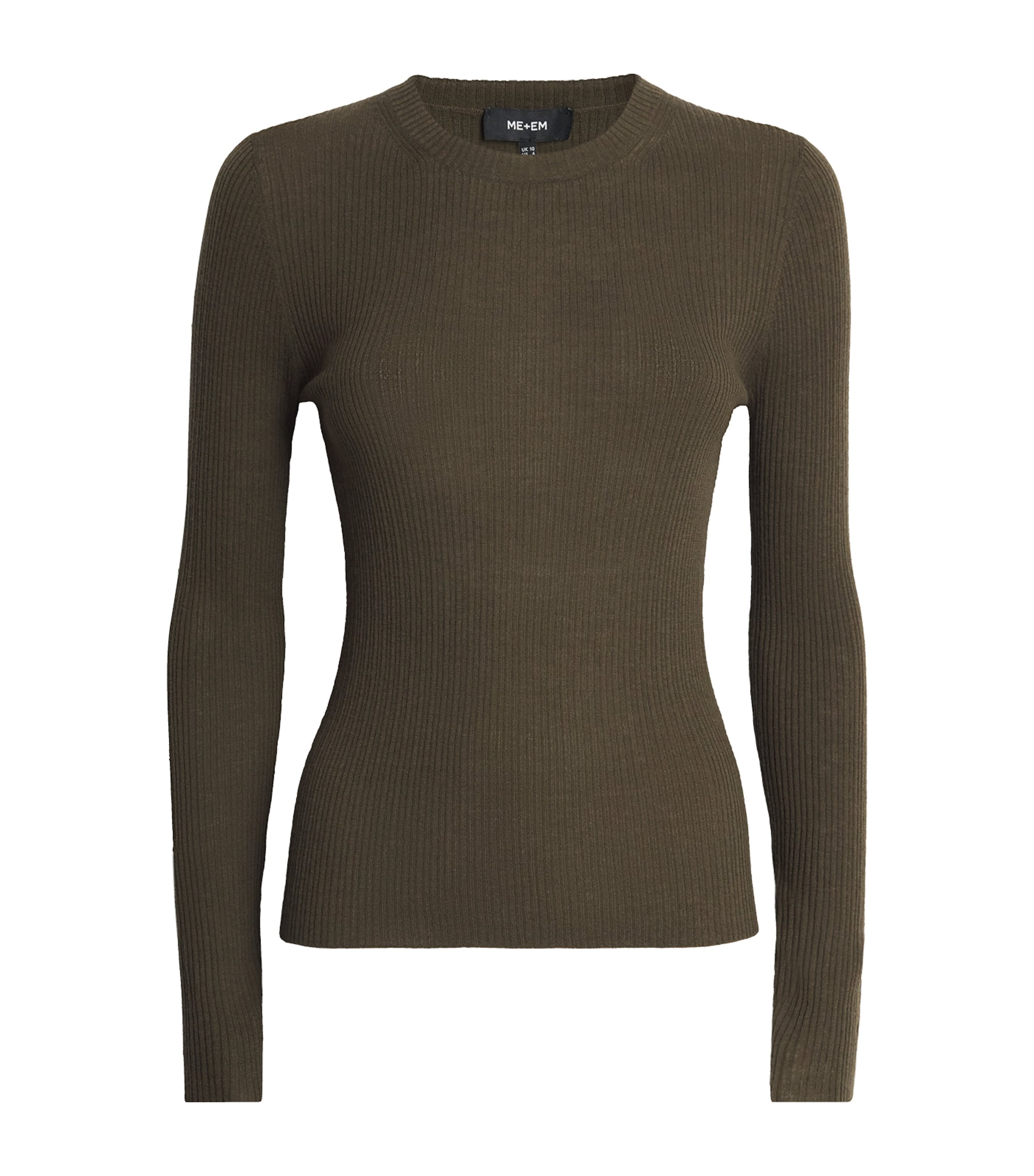 Me+em Wool-cashmere Layering Sweater In Green