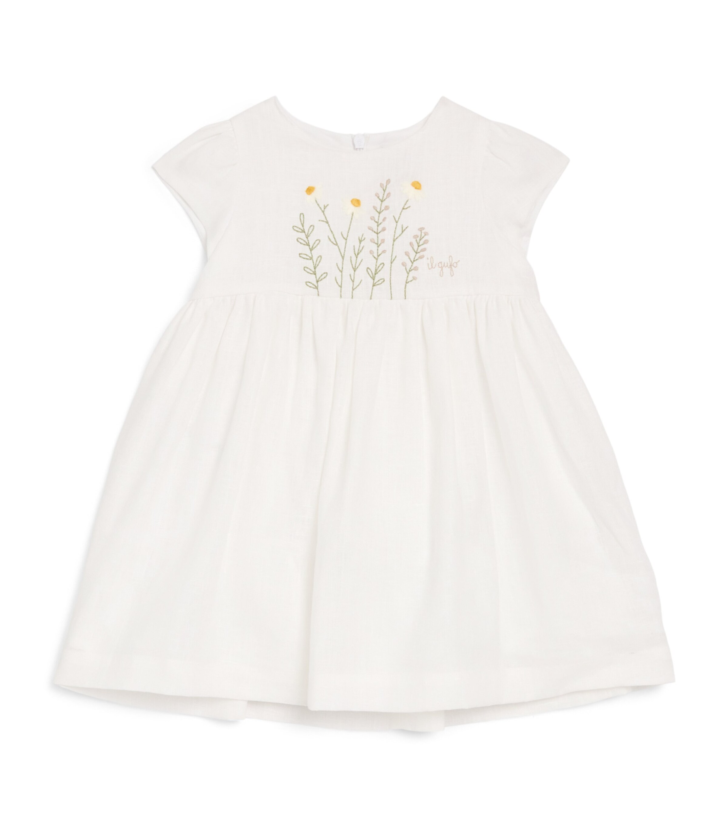 Il Gufo Embroidered Dress and Bloomers Set (6-18 Months) White Image 1