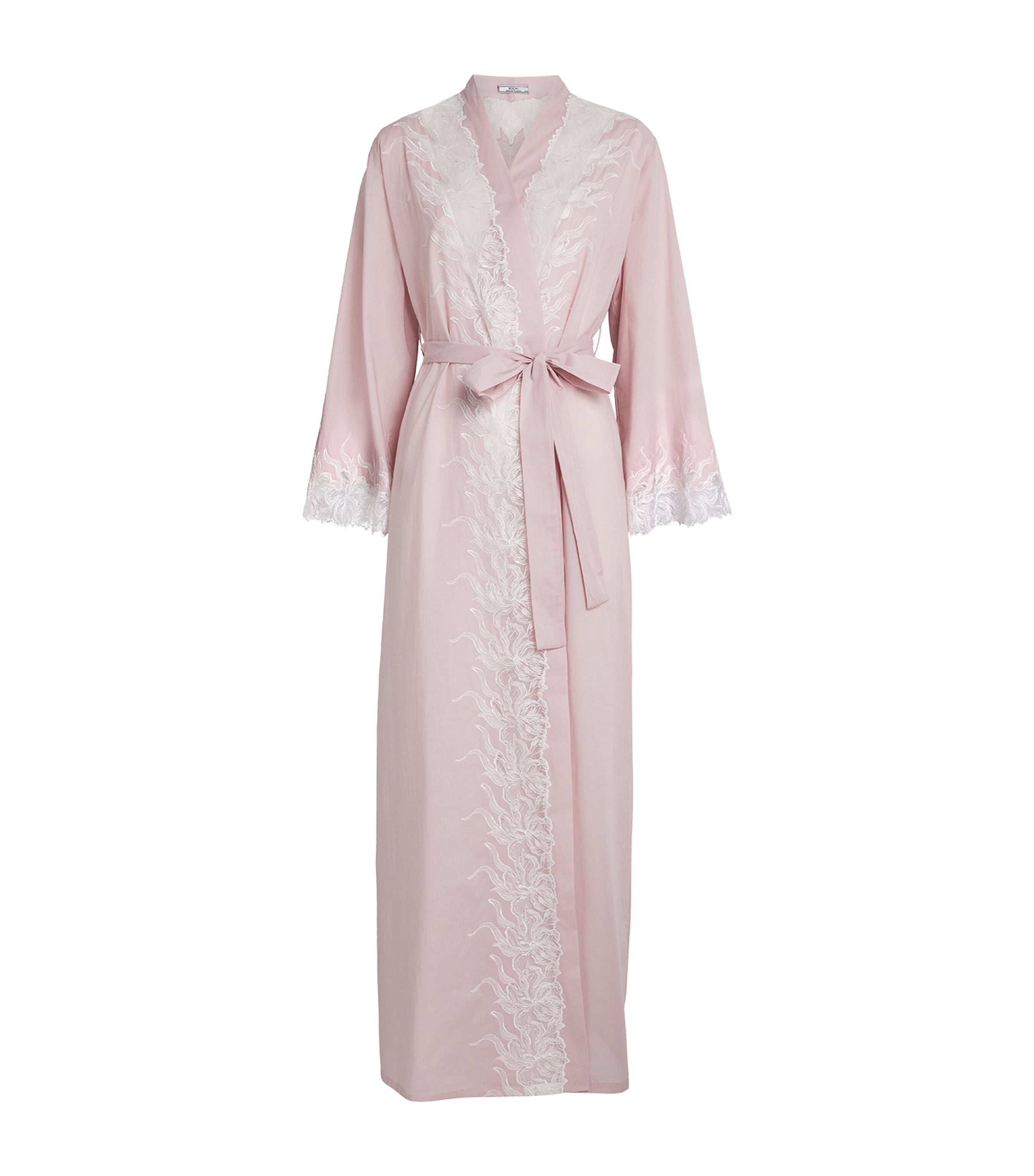 Bocan Cotton Lace-trim Lilane Robe In Pink