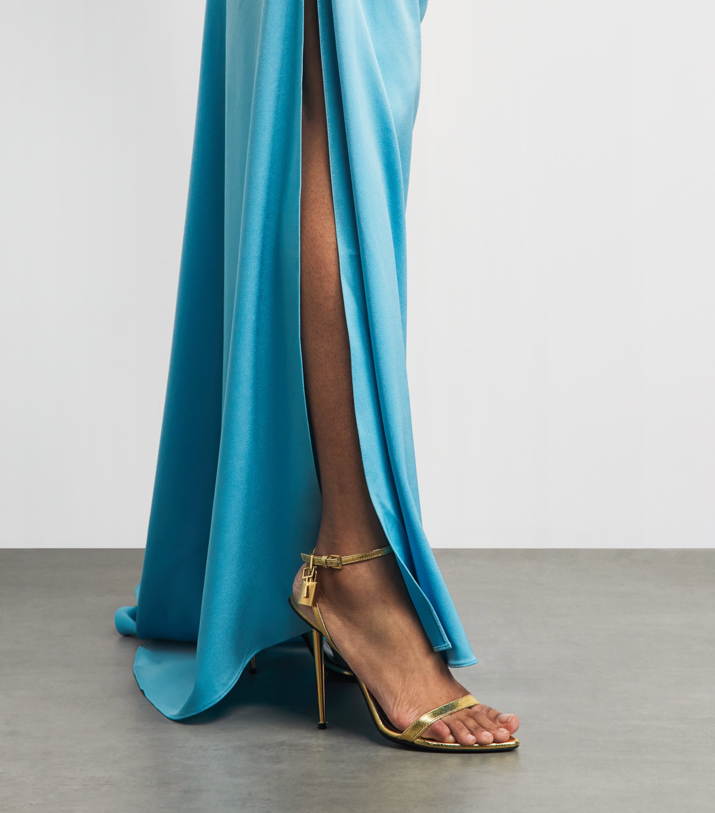 Alex Perry Womens Satin Corset Gown Aqua Image 3