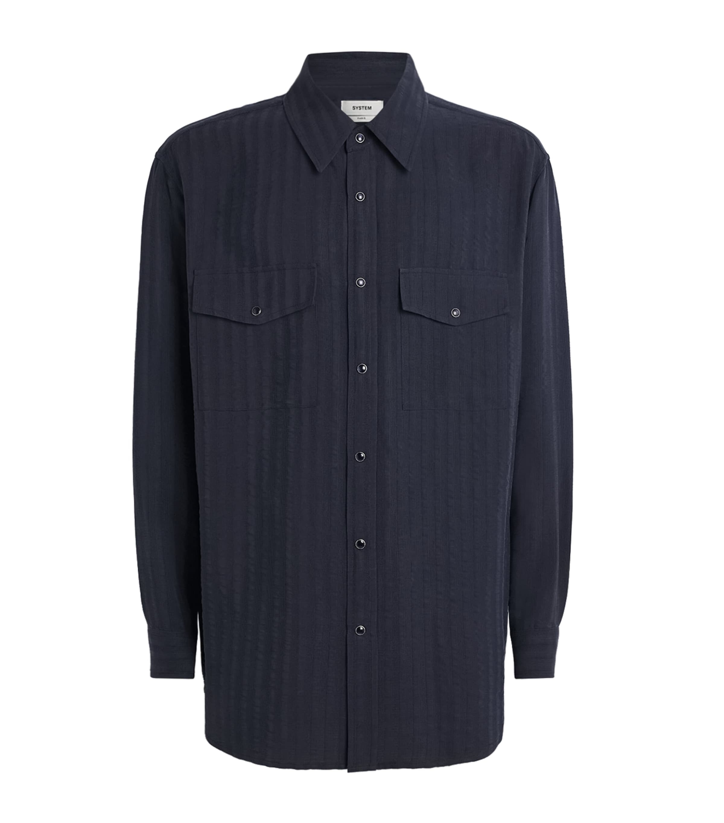 Stripe Overshirt DARK NAVY Image 1