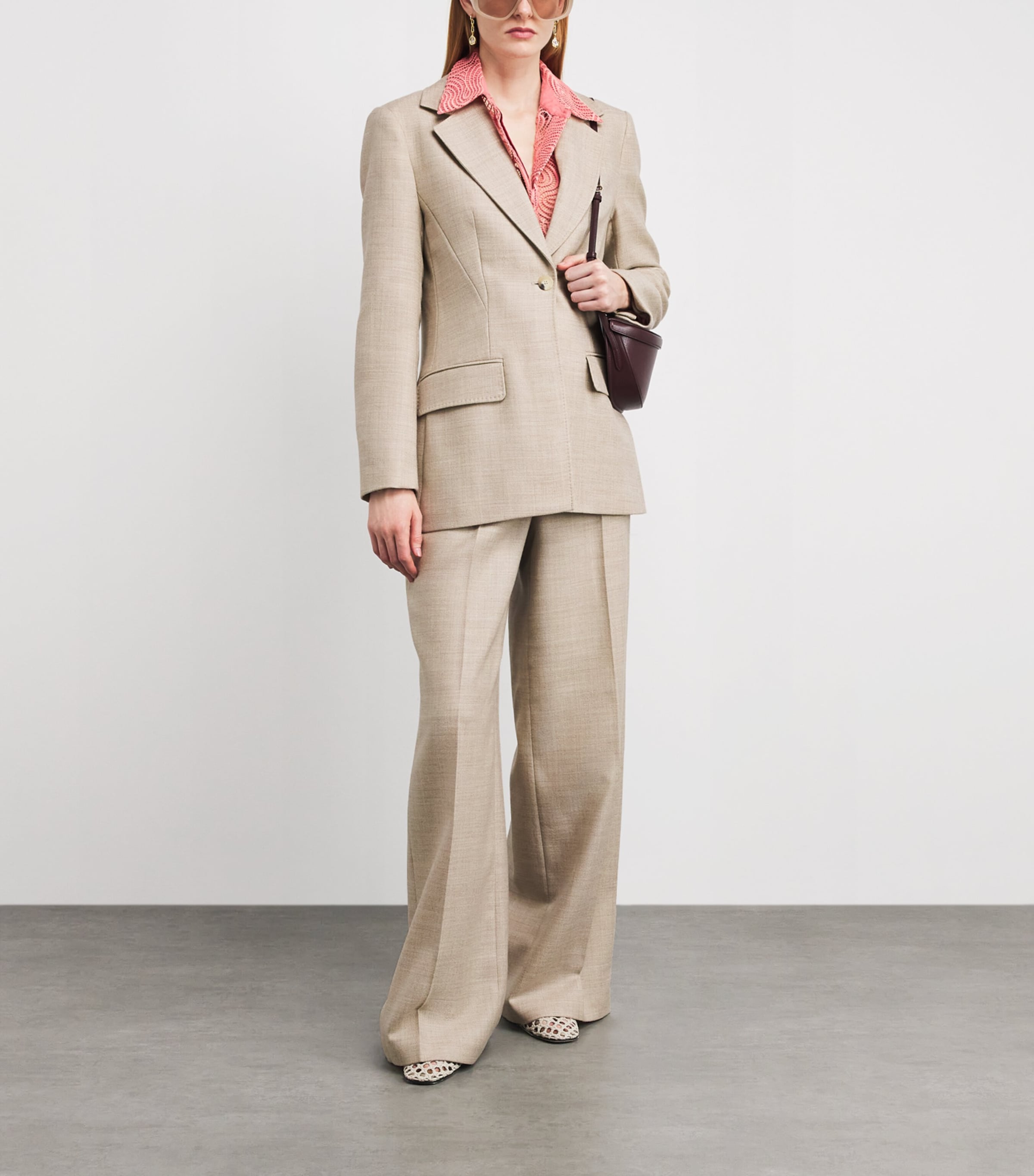 Virgin Wool Hawley Trousers POWDER MELANGE Image 2