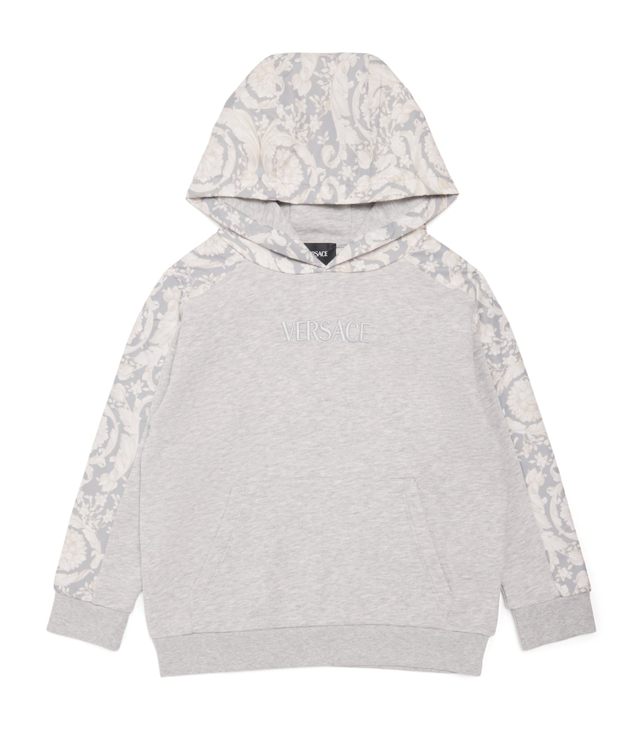 Cotton Barocco Print Hoodie (6-14 Years) 2EU80LHT GRY MLG+CCR Image 1