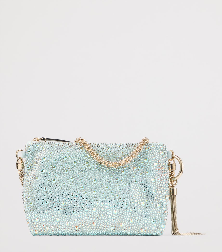 Mini Crystal-Embellished Callie Clutch Bag LIGHT VERDE MIX/LIGH Image 4