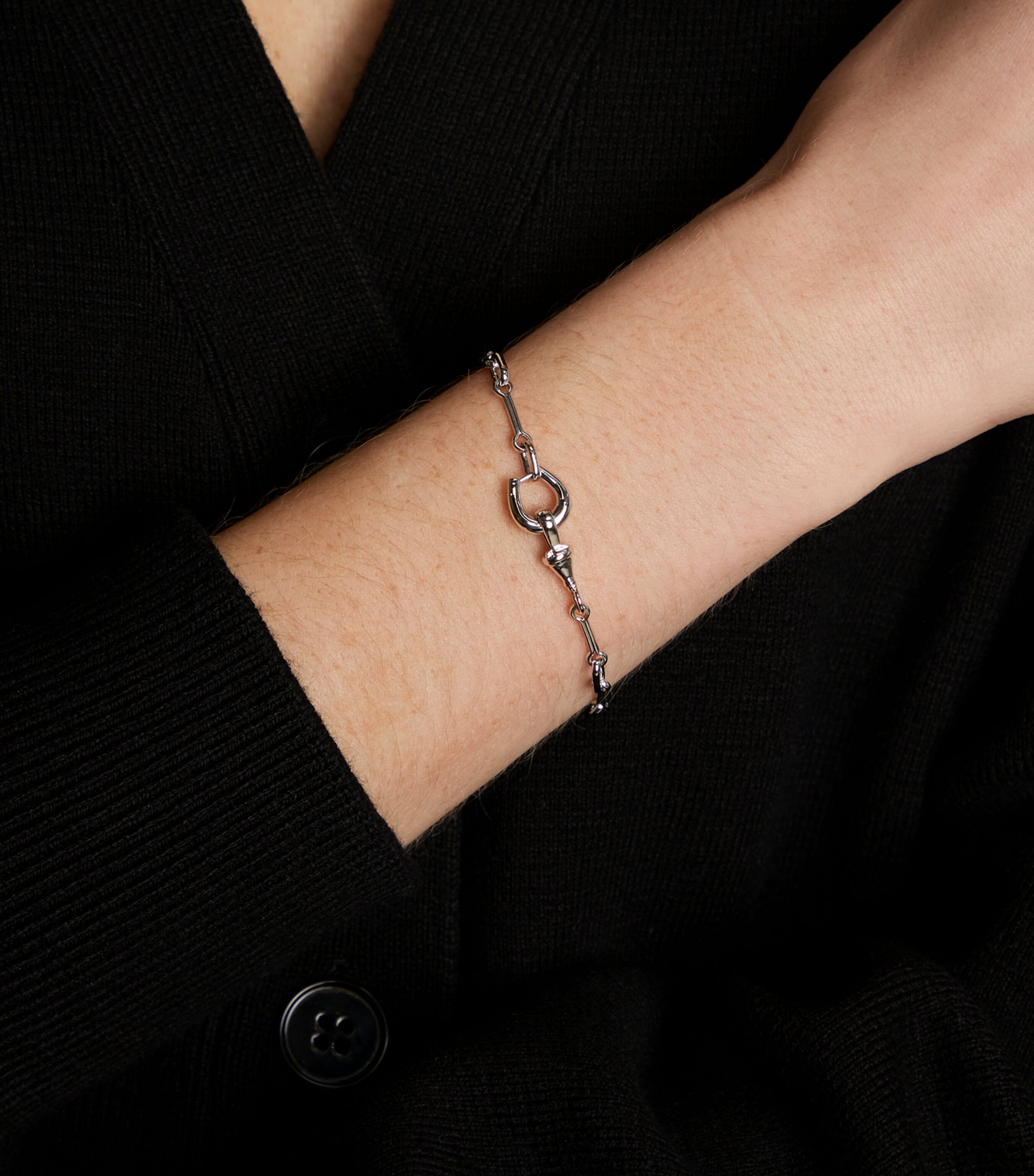 Astrid & Miyu Rhodium-Plated Hardware Chain Bracelet Silver Image 2