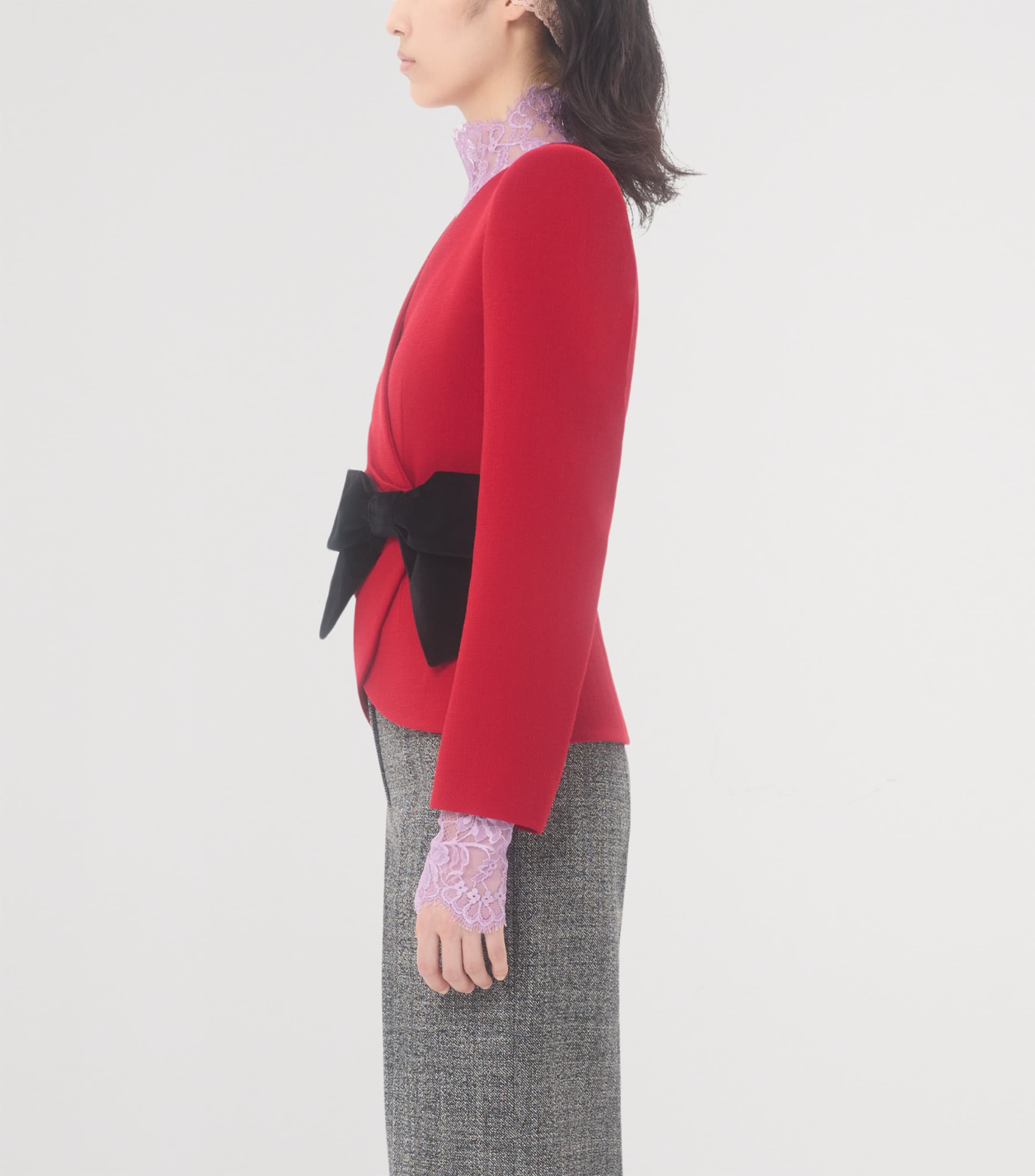 Virgin Wool Bow Blazer 9QK Image 6