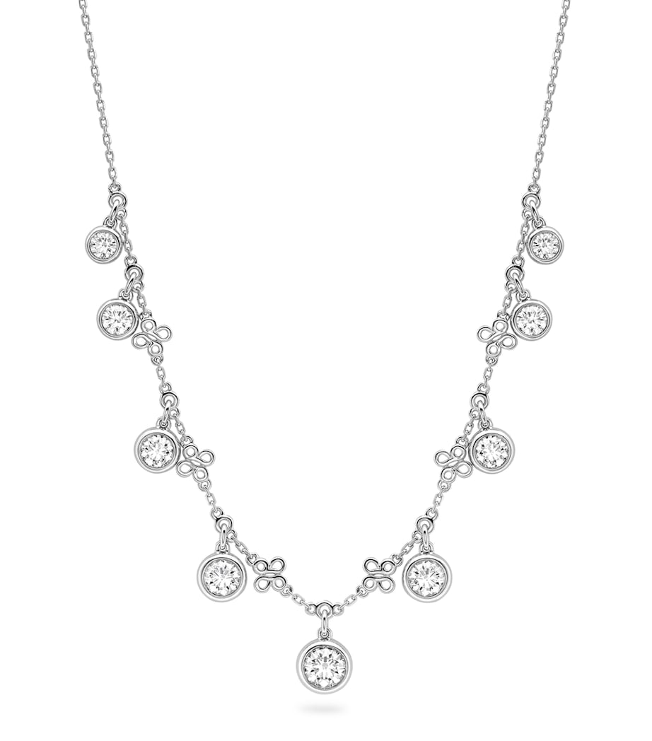 Medium Platinum and Diamond Beach Necklace PLATINUM Image 1