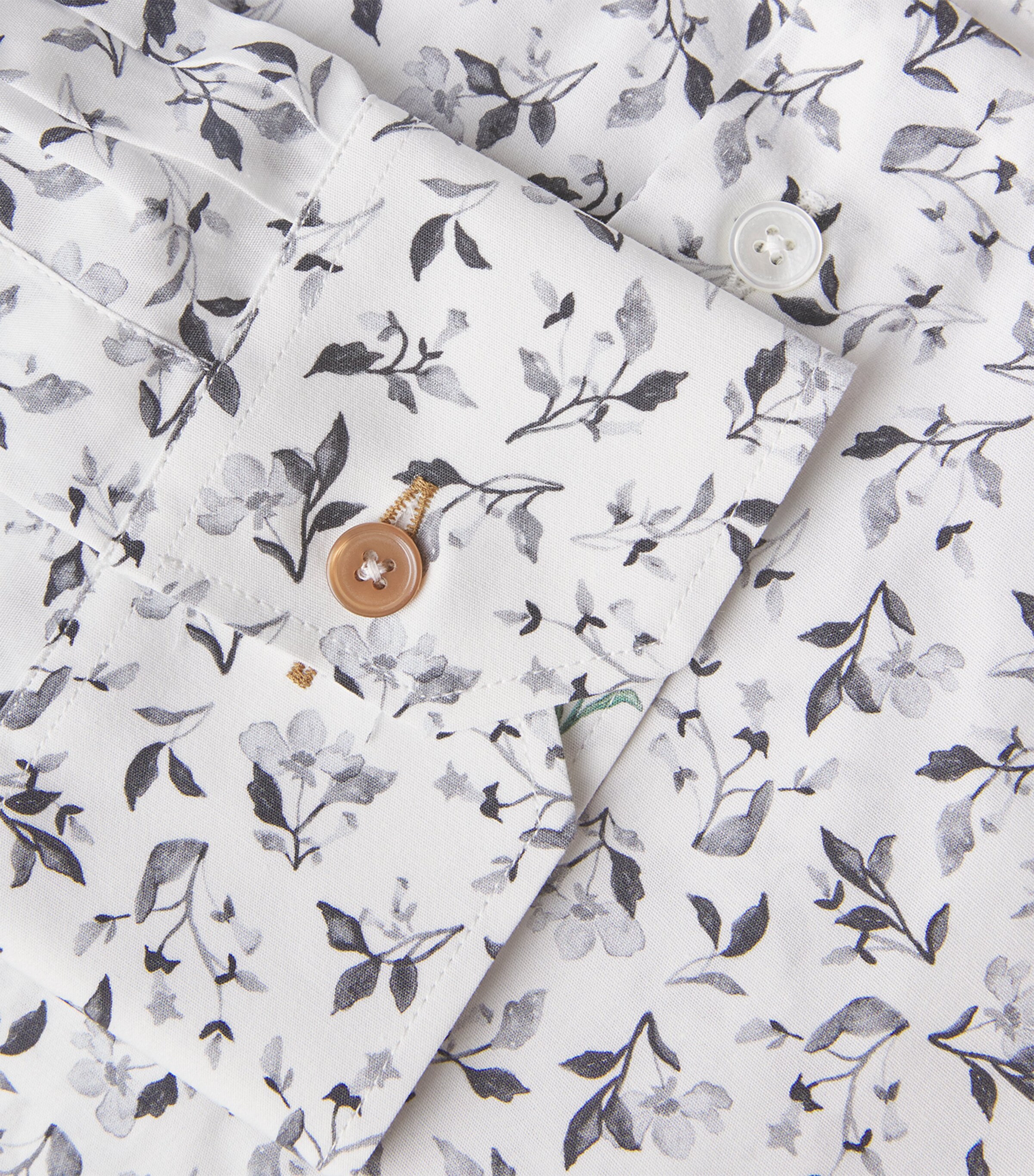 Cotton Floral Print Tailored Fit Shirt 01_WHITE Image 5