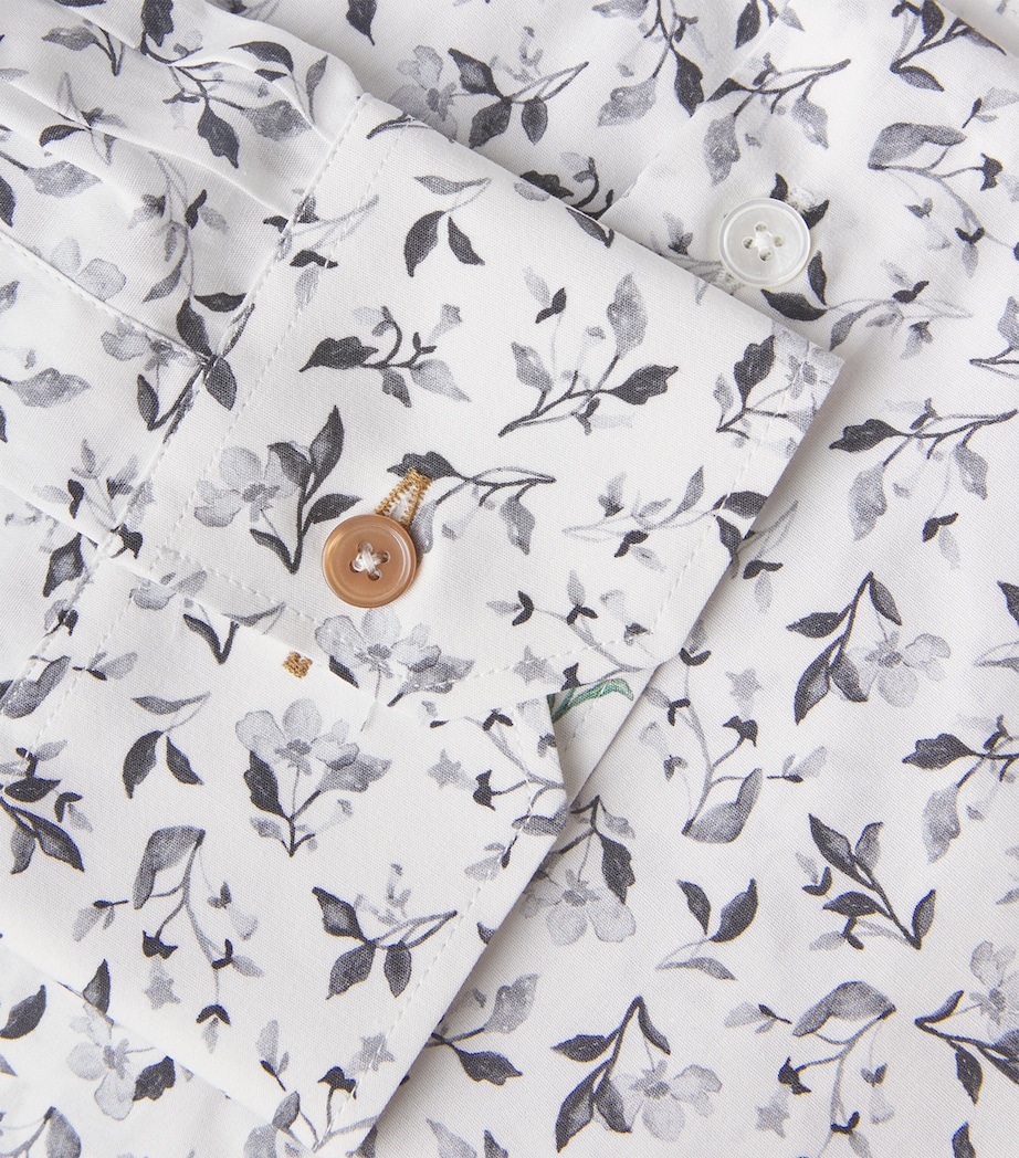 Cotton Floral Print Tailored Fit Shirt 01_WHITE Image 5