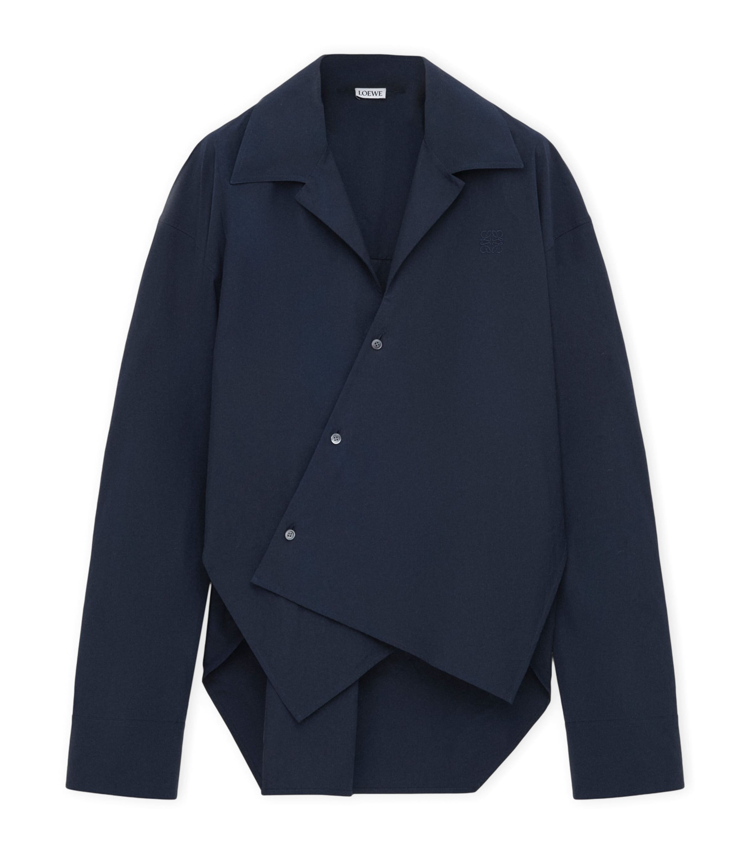 Cotton-Blend Asymmetric Shirt DARK NAVY Image 1