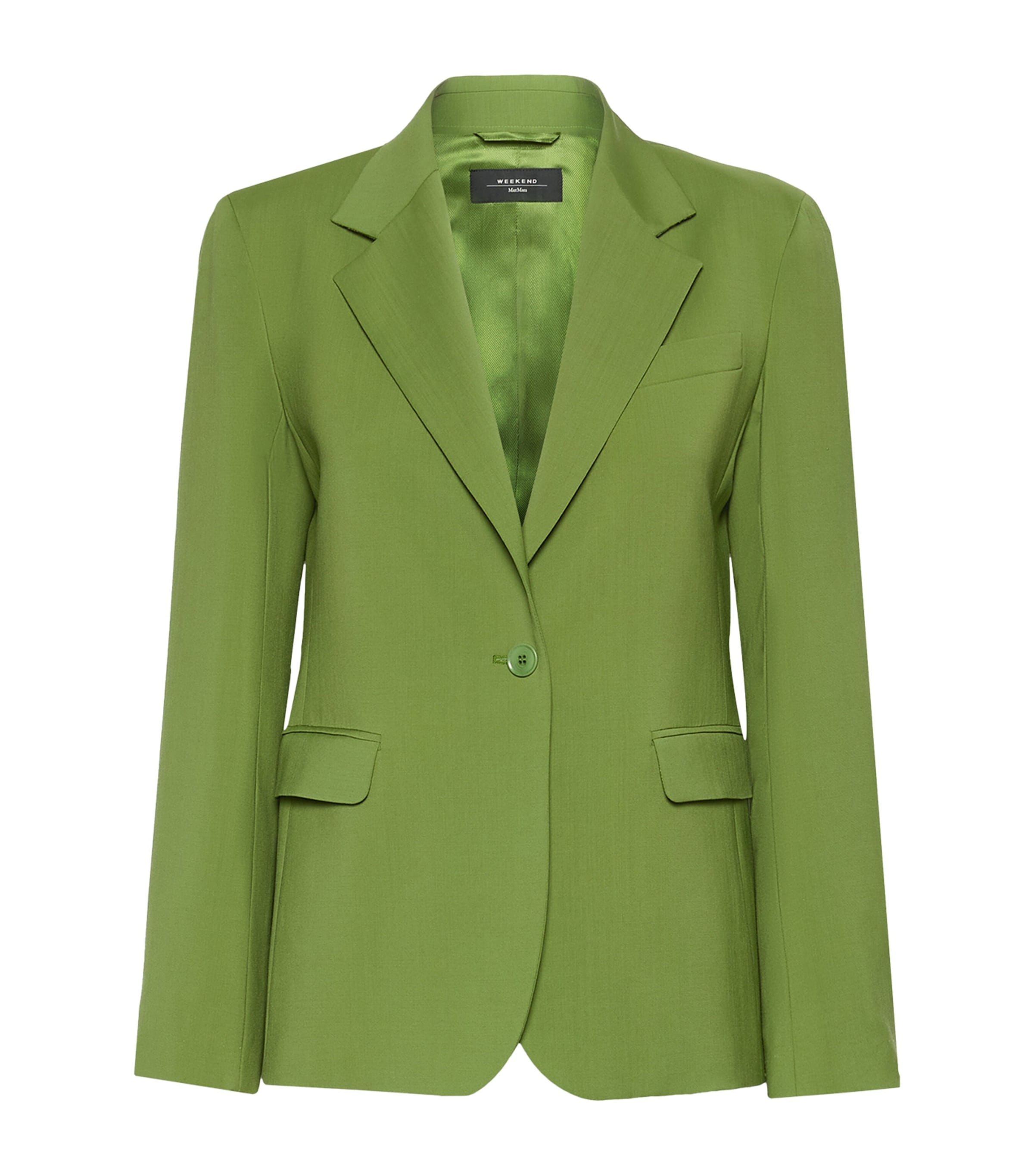Weekend Max Mara Womens Virgin Wool Blazer Green Image 1