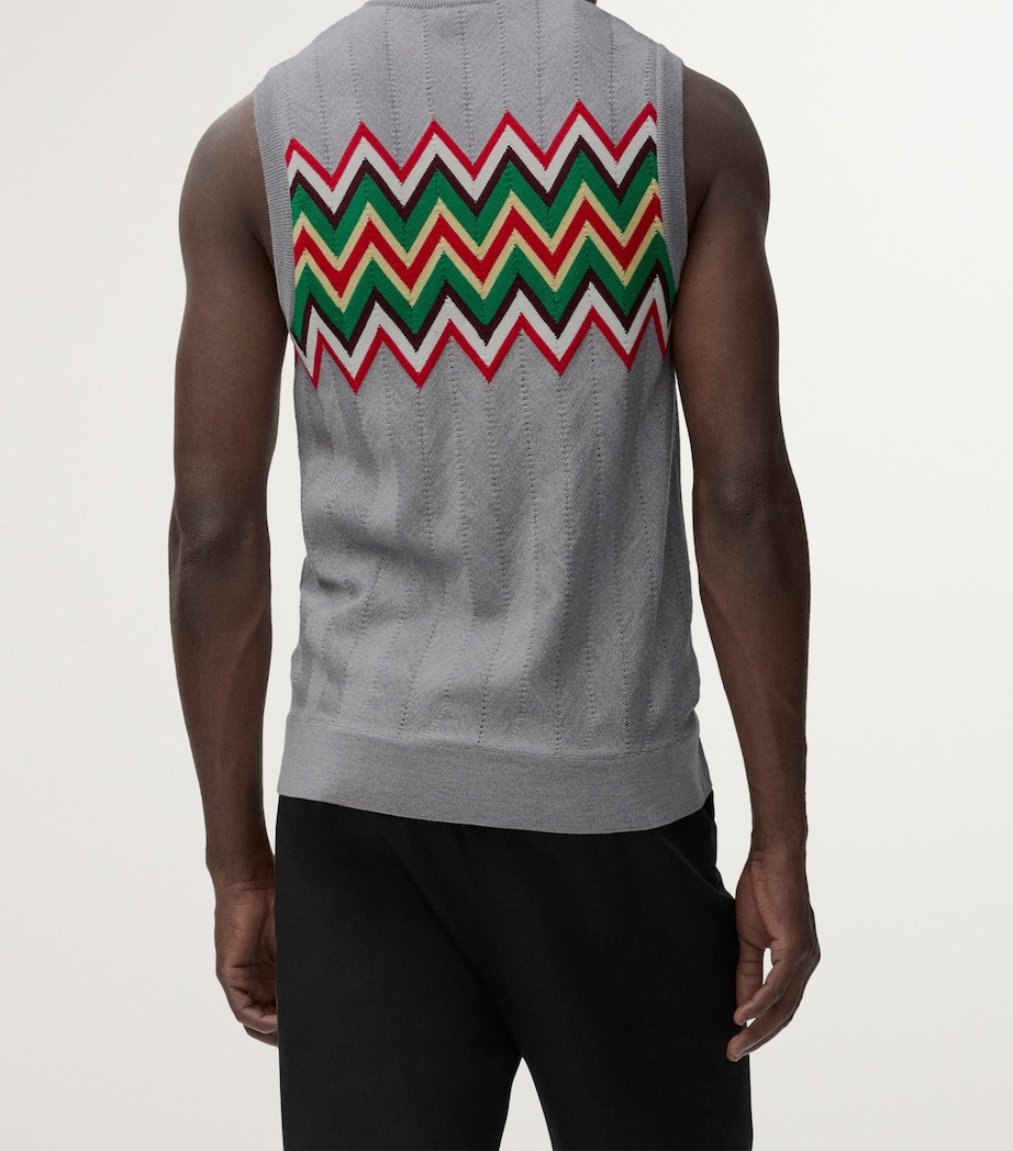 Wool-Blend Zigzag Sweater Vest GREY/MULTICOLOR Image 4