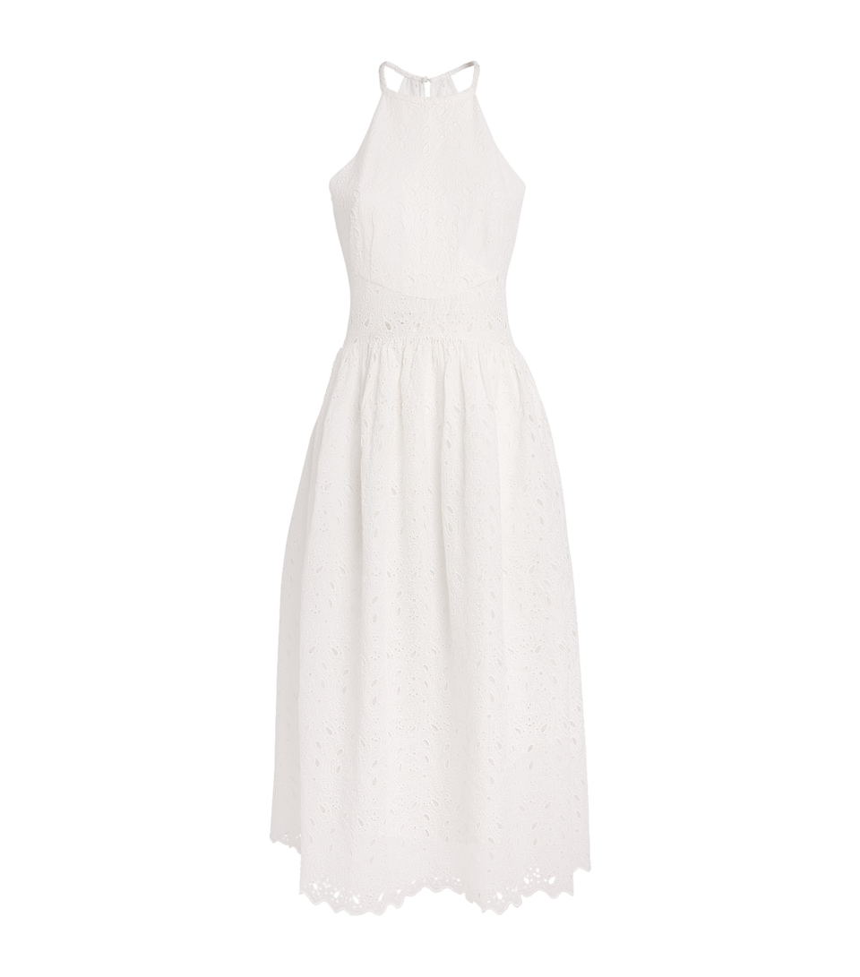 FRAME The Paisley Eyelet Midi Dress White