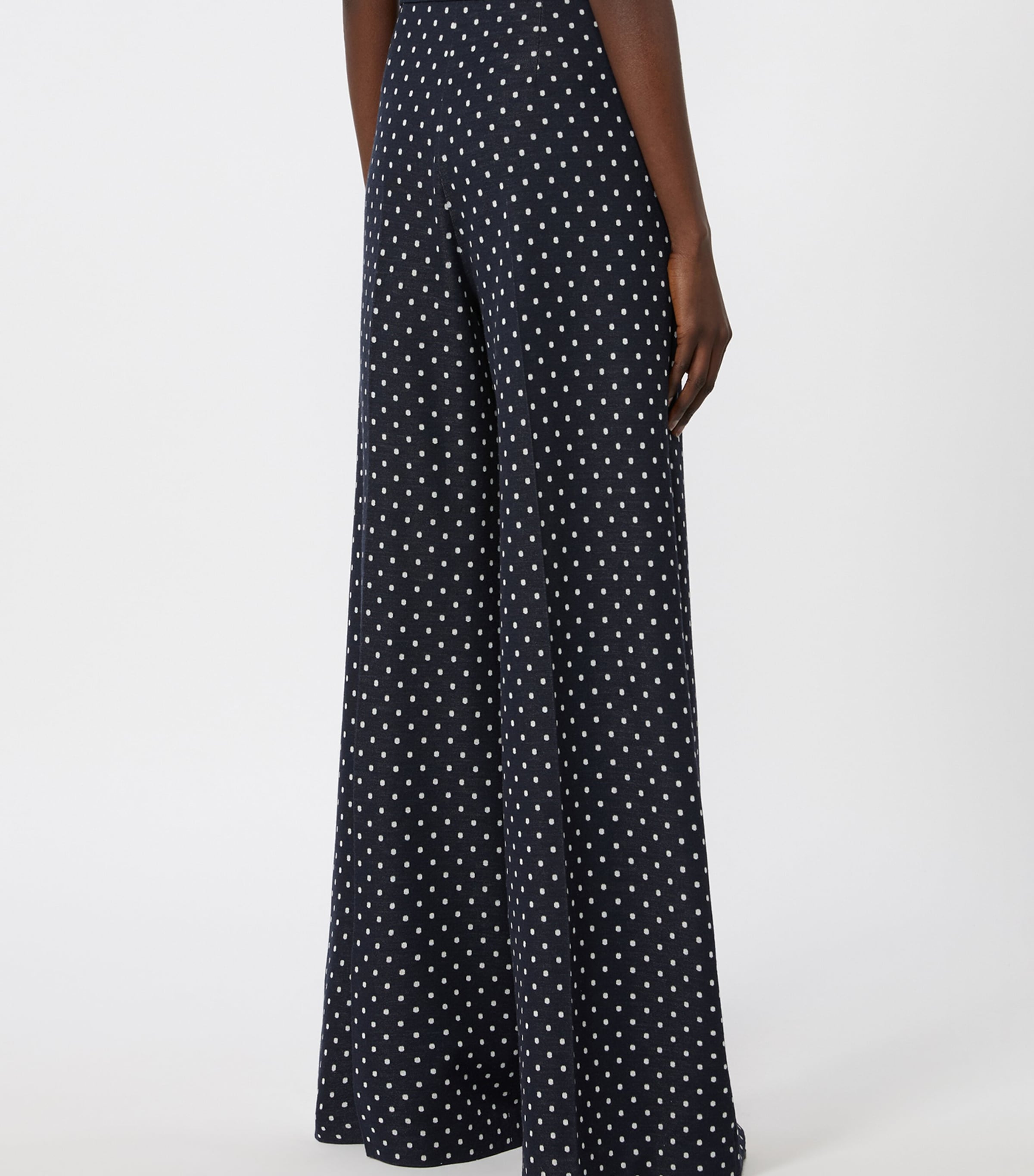 Max Mara Womens Polka Dot Wide-Leg Trousers Ultramarine Image 4