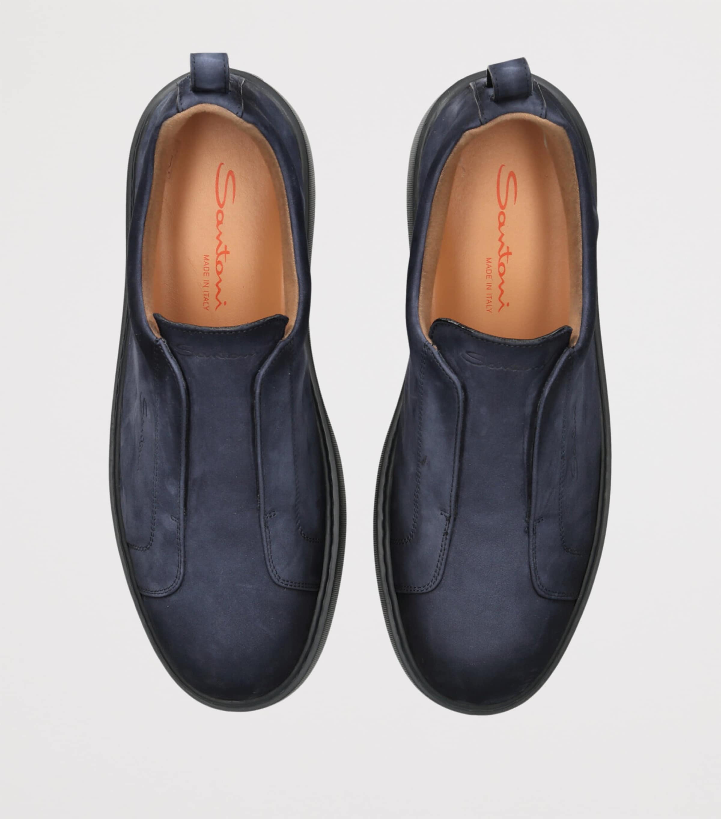Santoni Suede Victory Sneakers Navy Image 4