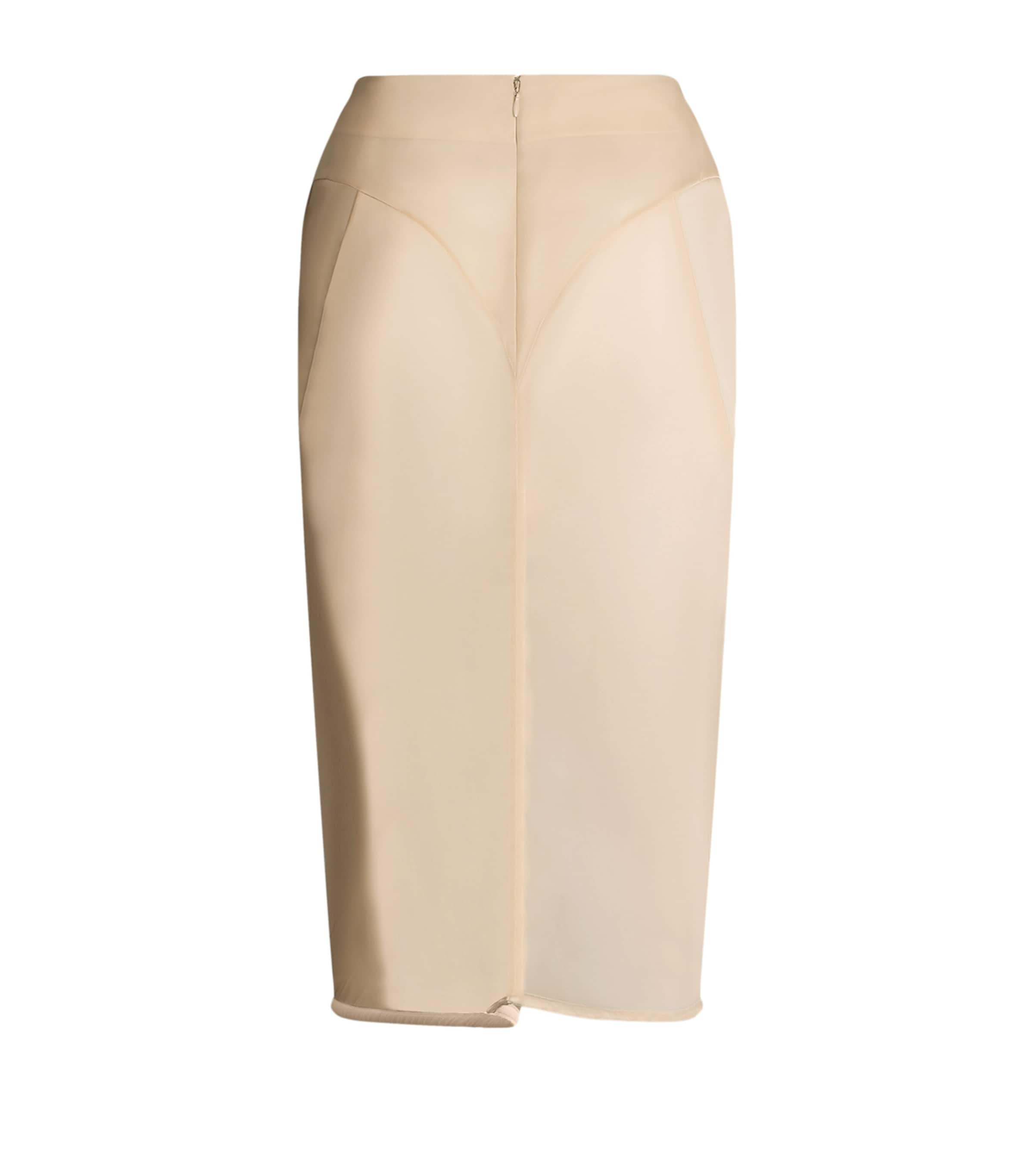 Schiaparelli Womens Sheer Demi-Lune Midi Skirt Nude Image 5