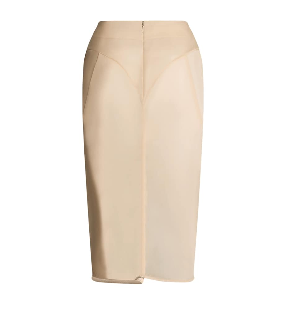 Schiaparelli Womens Sheer Demi-Lune Midi Skirt Nude Image 5
