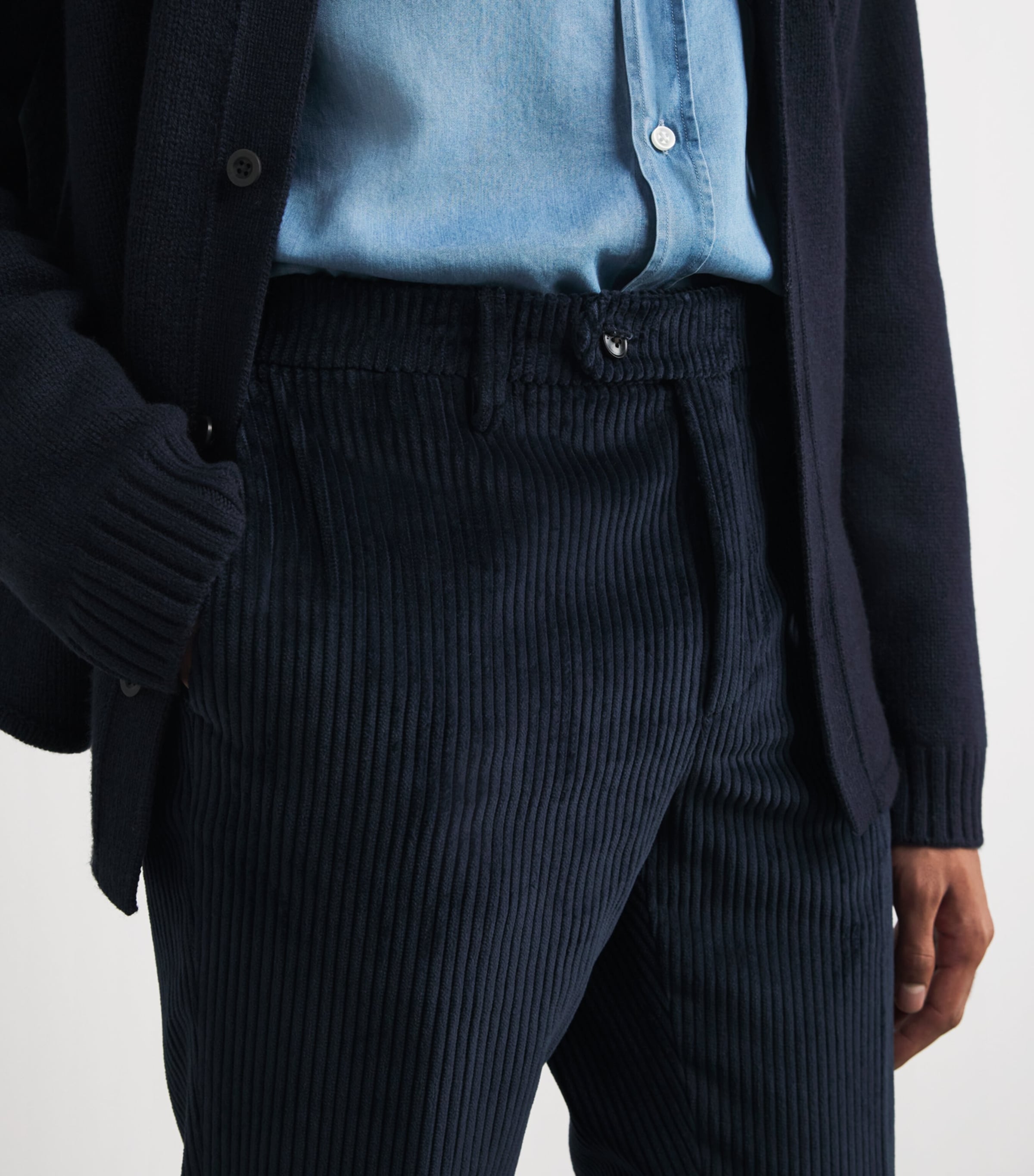 Corduroy Trousers 01 BLUE NAVY Image 6